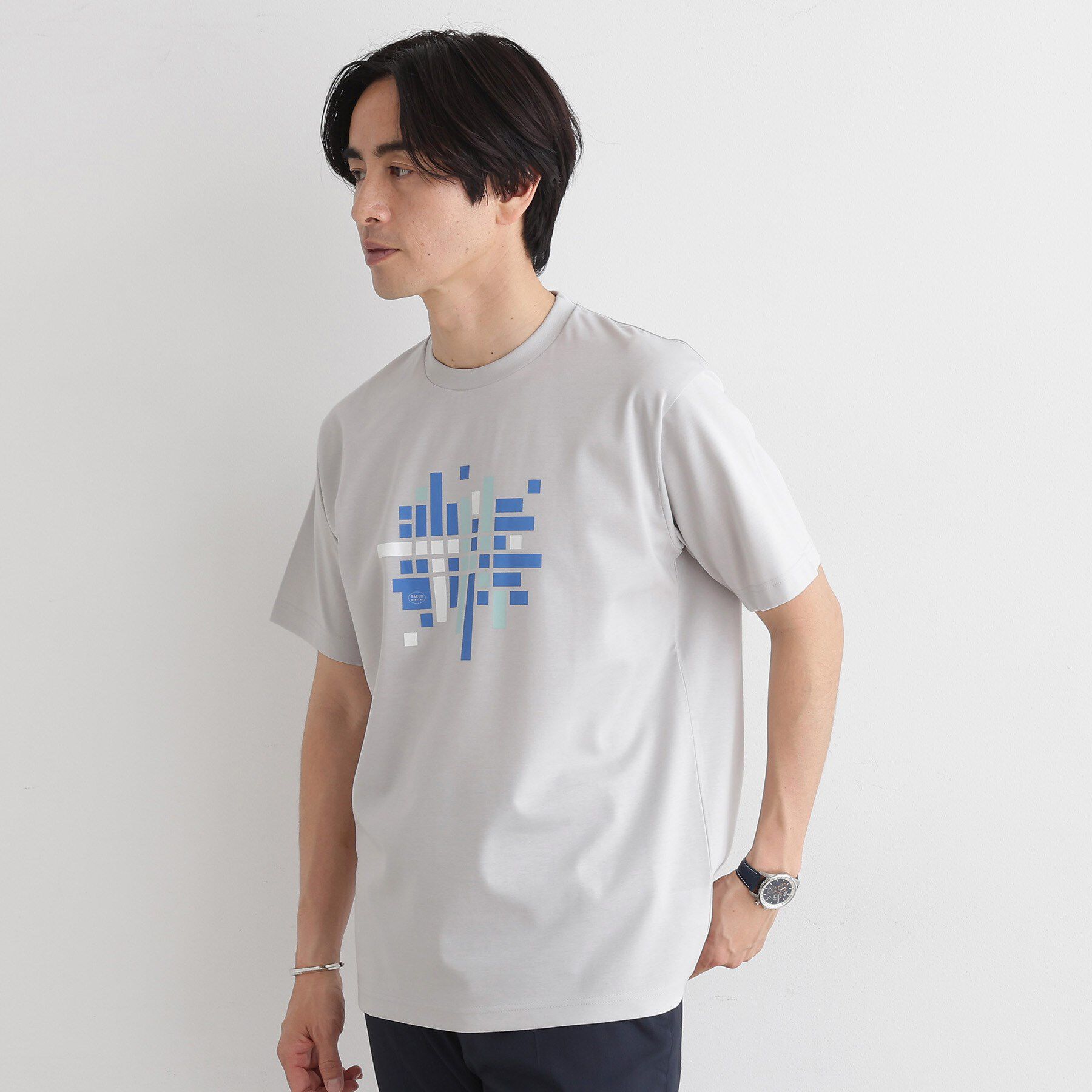 TAKEO KIKUCHI「モザイクロゴ ポンチTシャツ」|Tシャツ・カットソー|