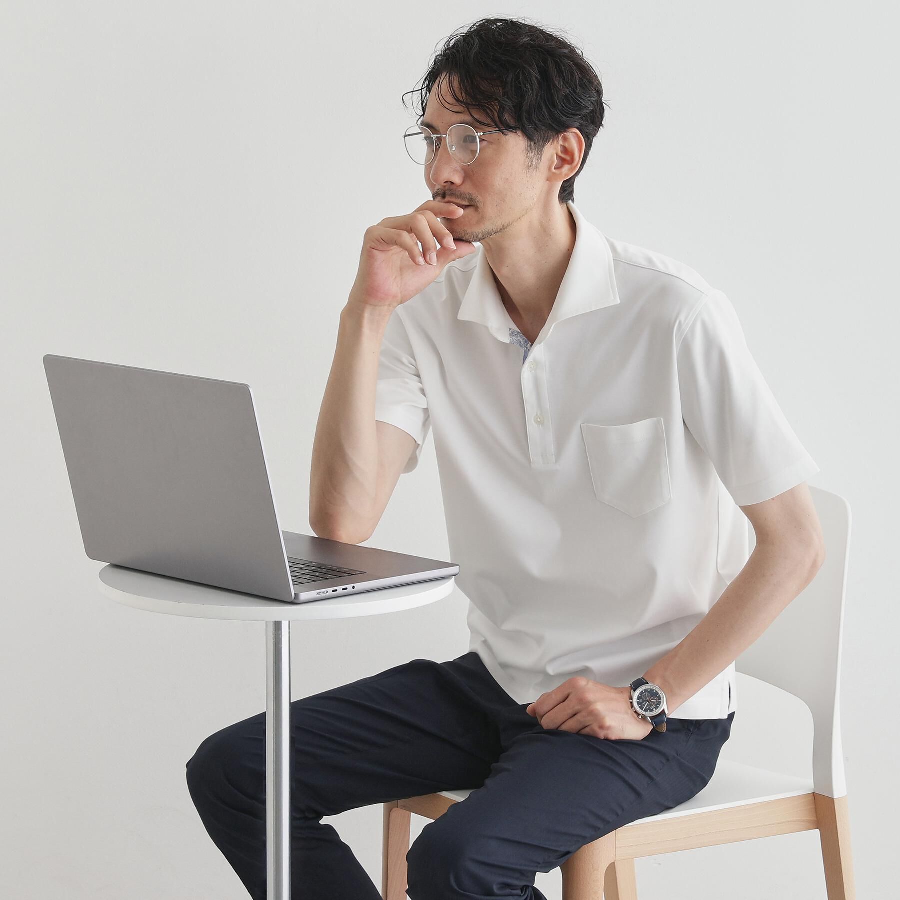 TAKEO KIKUCHI「【LIMITED】アイスクリアコットンポンチポロシャツ」|ポロシャツ|