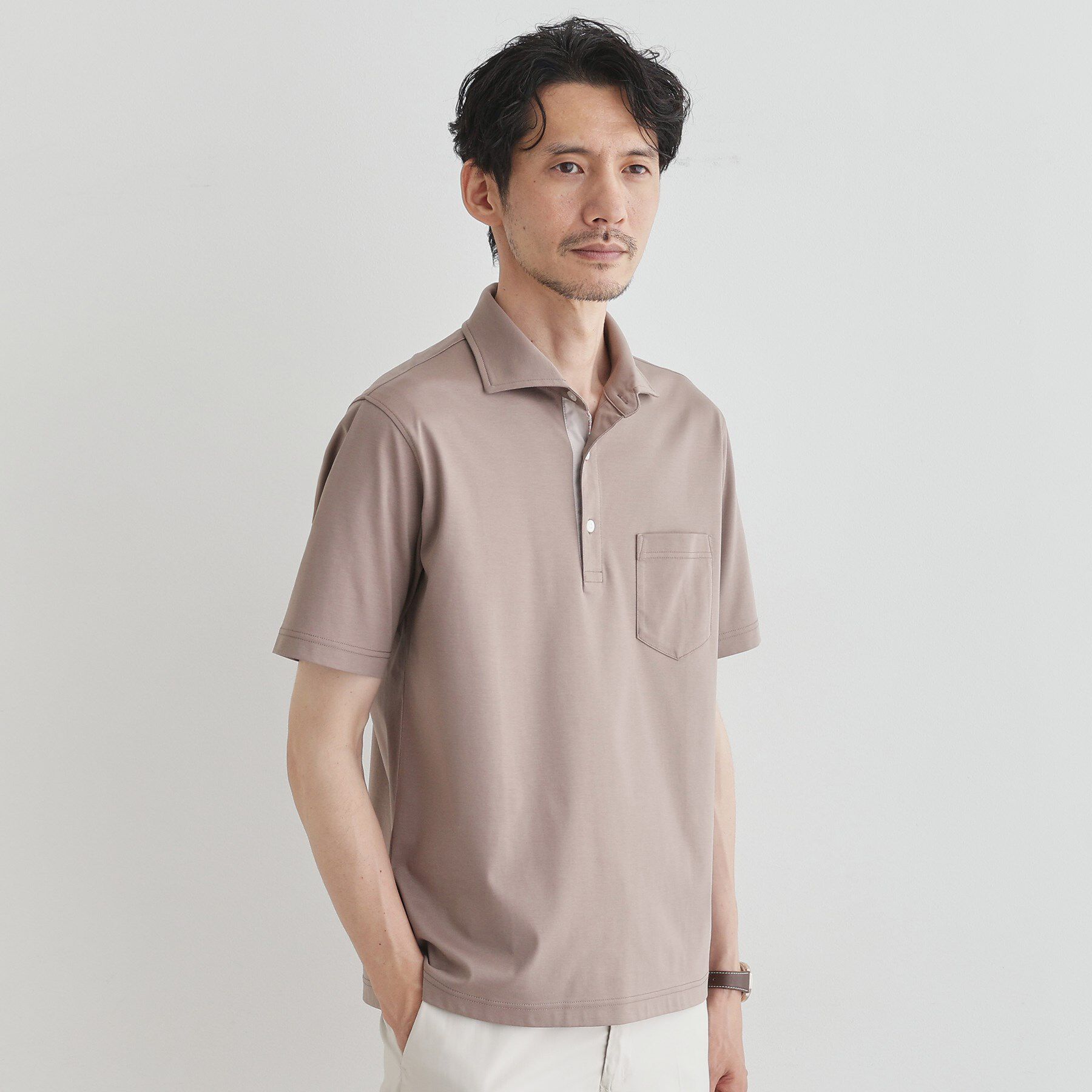 TAKEO KIKUCHI「【LIMITED】アイスクリアコットンポンチポロシャツ」|ポロシャツ|