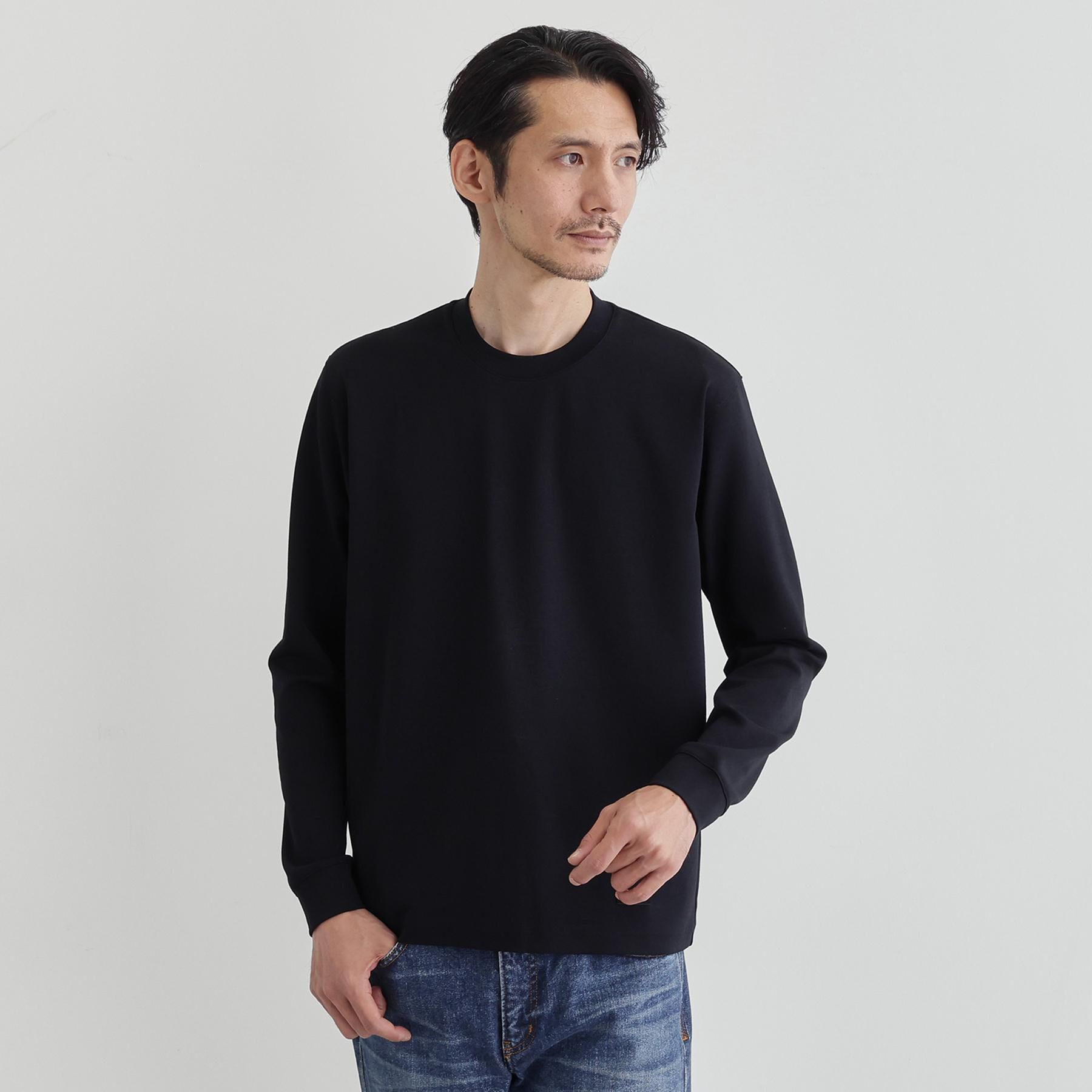 TAKEO KIKUCHI「【Ｓサイズ～】ストレッチ テーラードＴシャツ」|Tシャツ・カットソー|ブラック(019)