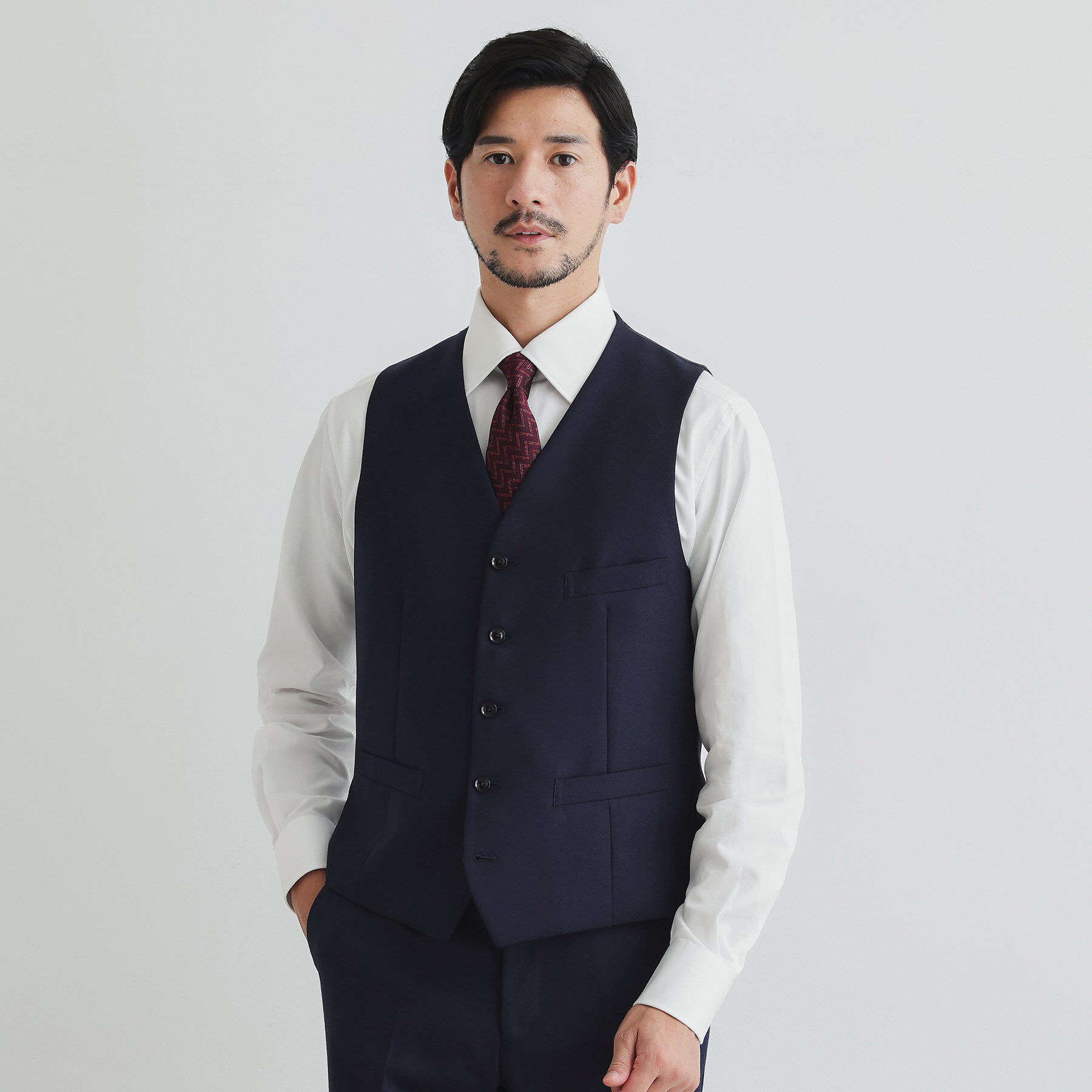 TAKEO KIKUCHI「鱗紋 ベスト」|スーツ|