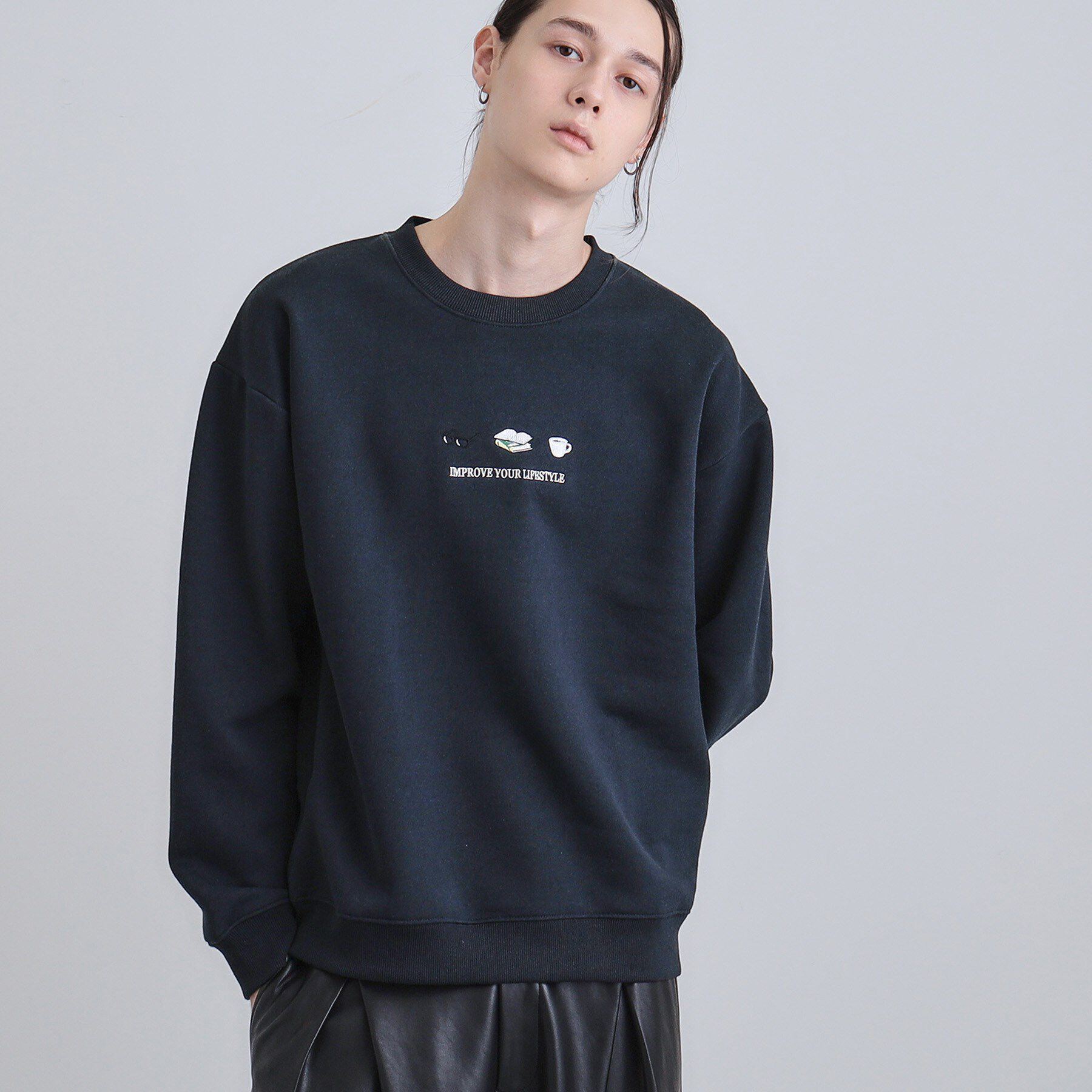 tk.TAKEO KIKUCHI「スリーアイテム刺繍スウェット」|パーカー|ネイビー(094)