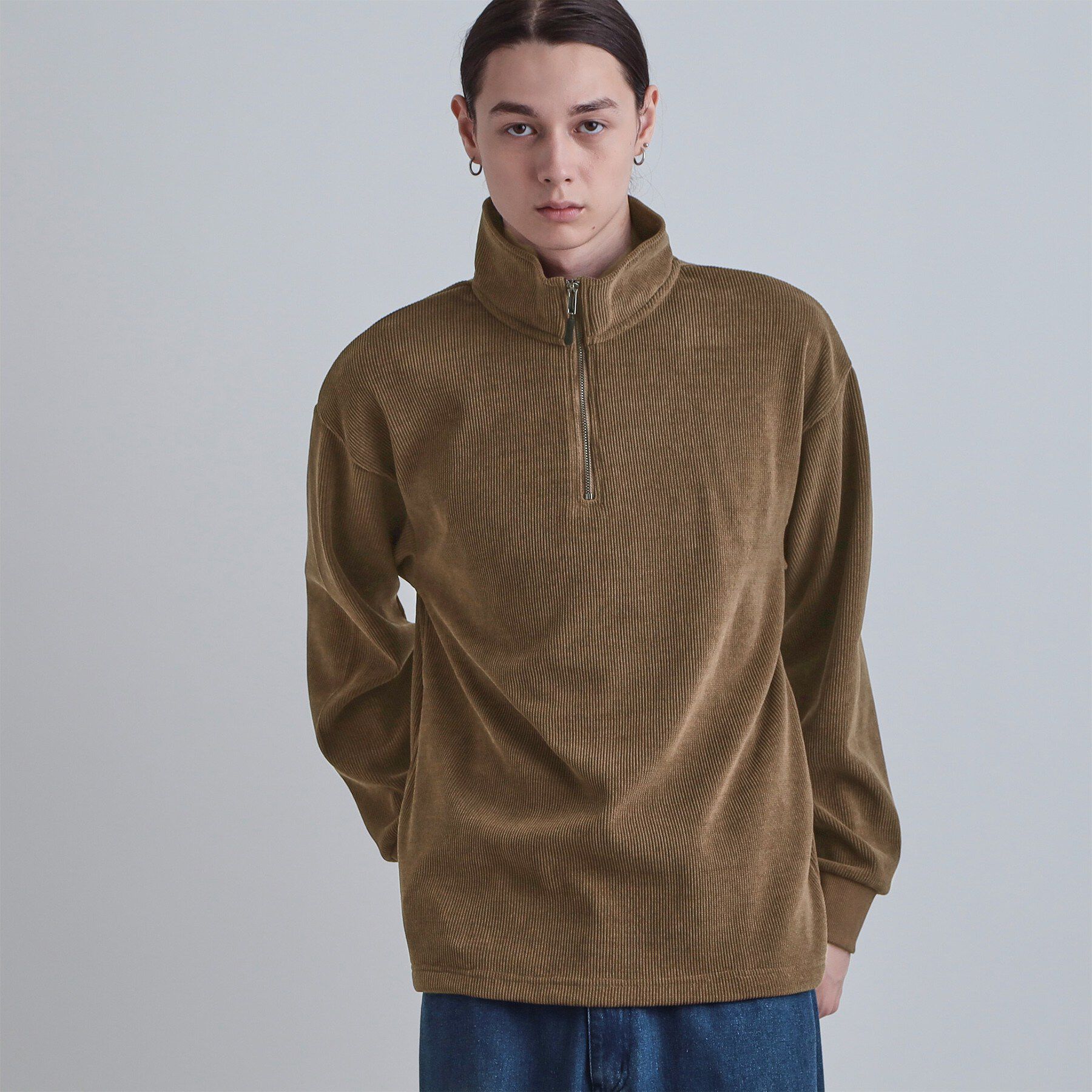 tk.TAKEO KIKUCHI「コーデュロイハーフジップ」|Tシャツ・カットソー|ブラウン(043)