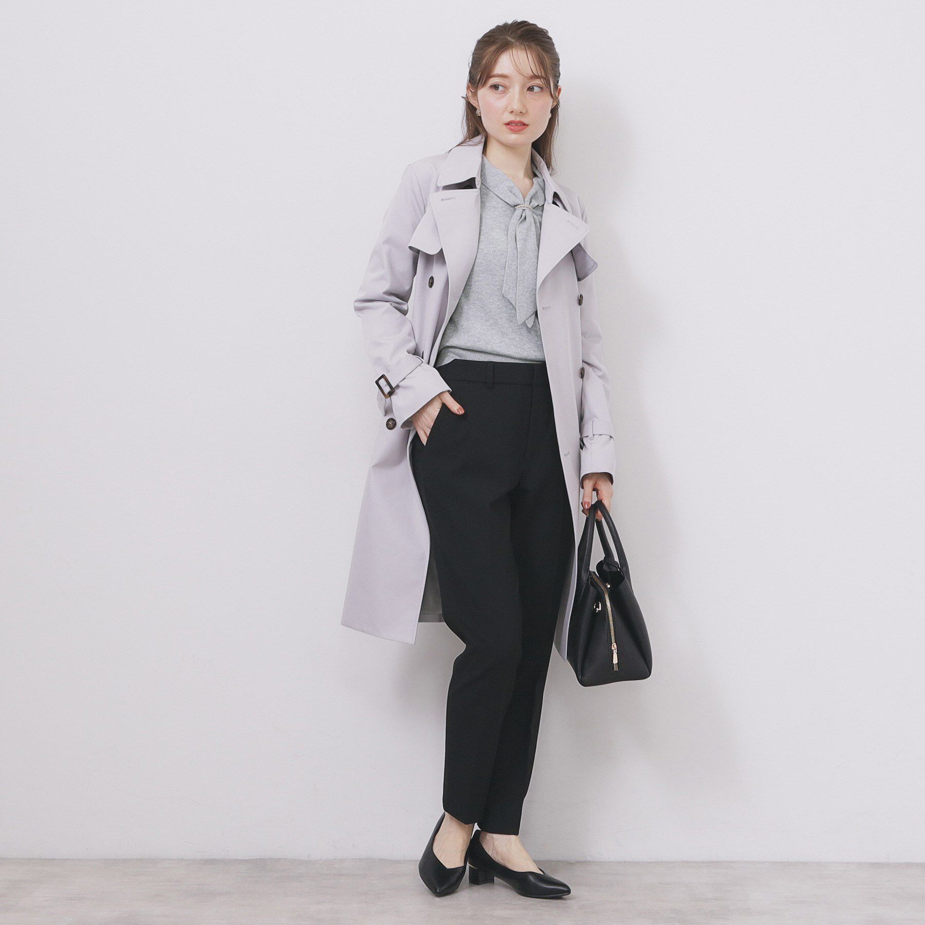 index「ゴールドパーツ付きボウタイニット【洗濯機OK】《10col/XS～LL》」|ニット・セーター|