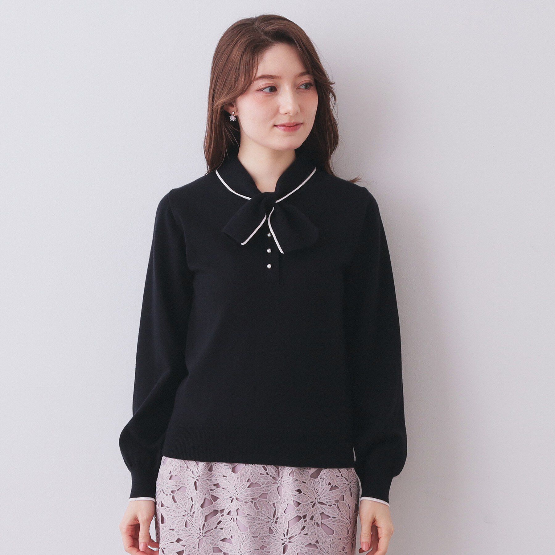 index「ヘンリーパールミニボウタイニット【洗濯機OK】」|ニット・セーター|