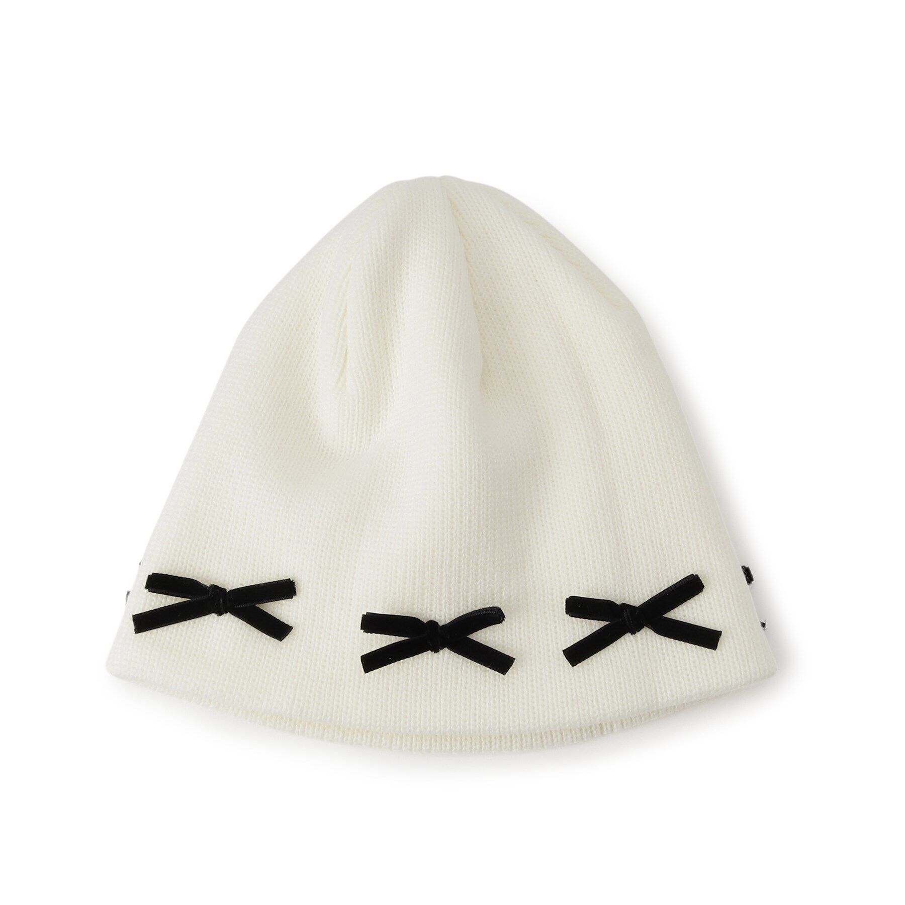 OPAQUE.CLIP「リボンニットワッチ」|ニット帽|オフホワイト(003