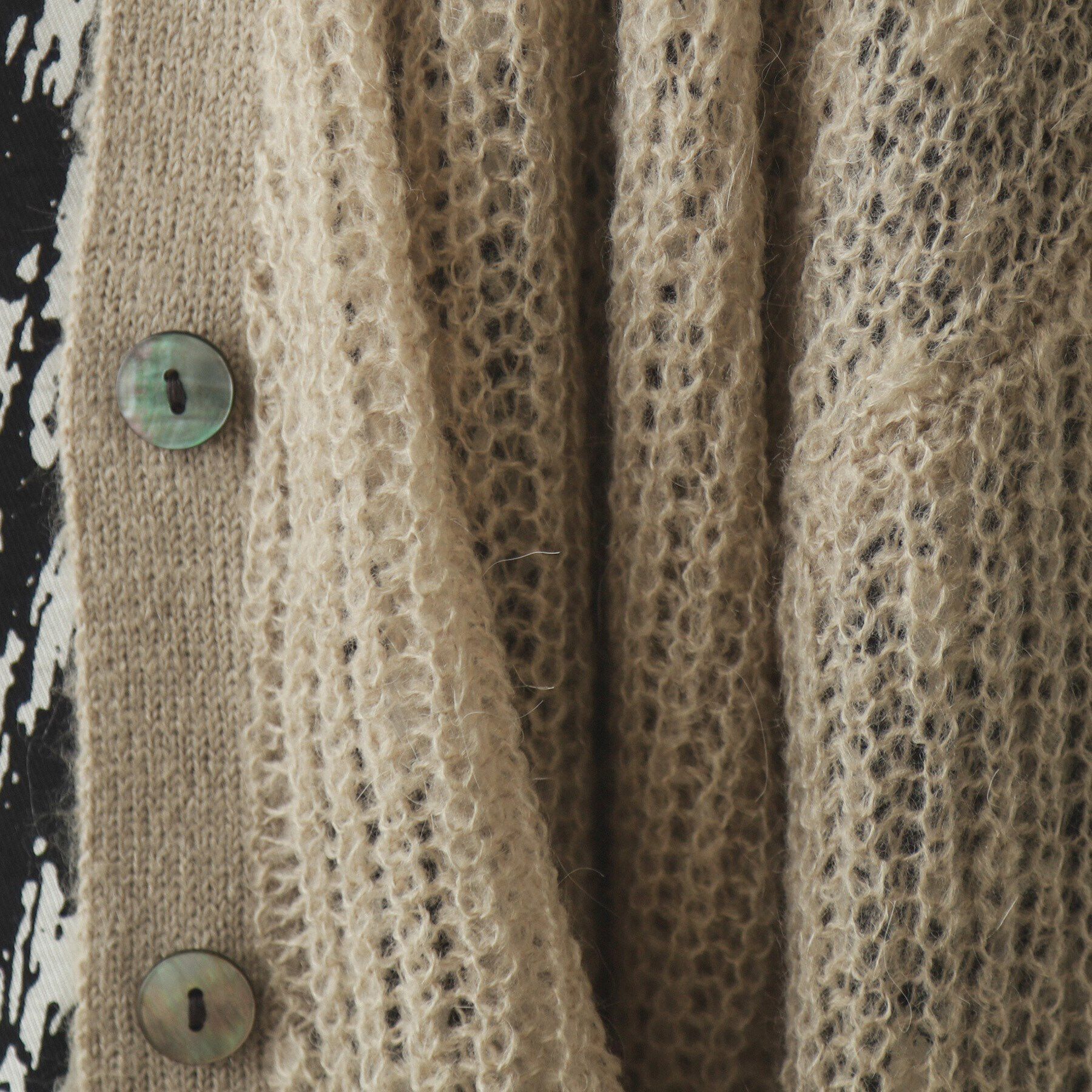 OPAQUE.CLIP「モヘヤ混シアーVネックカーディガン【洗濯機洗い可】」|カーディガン|