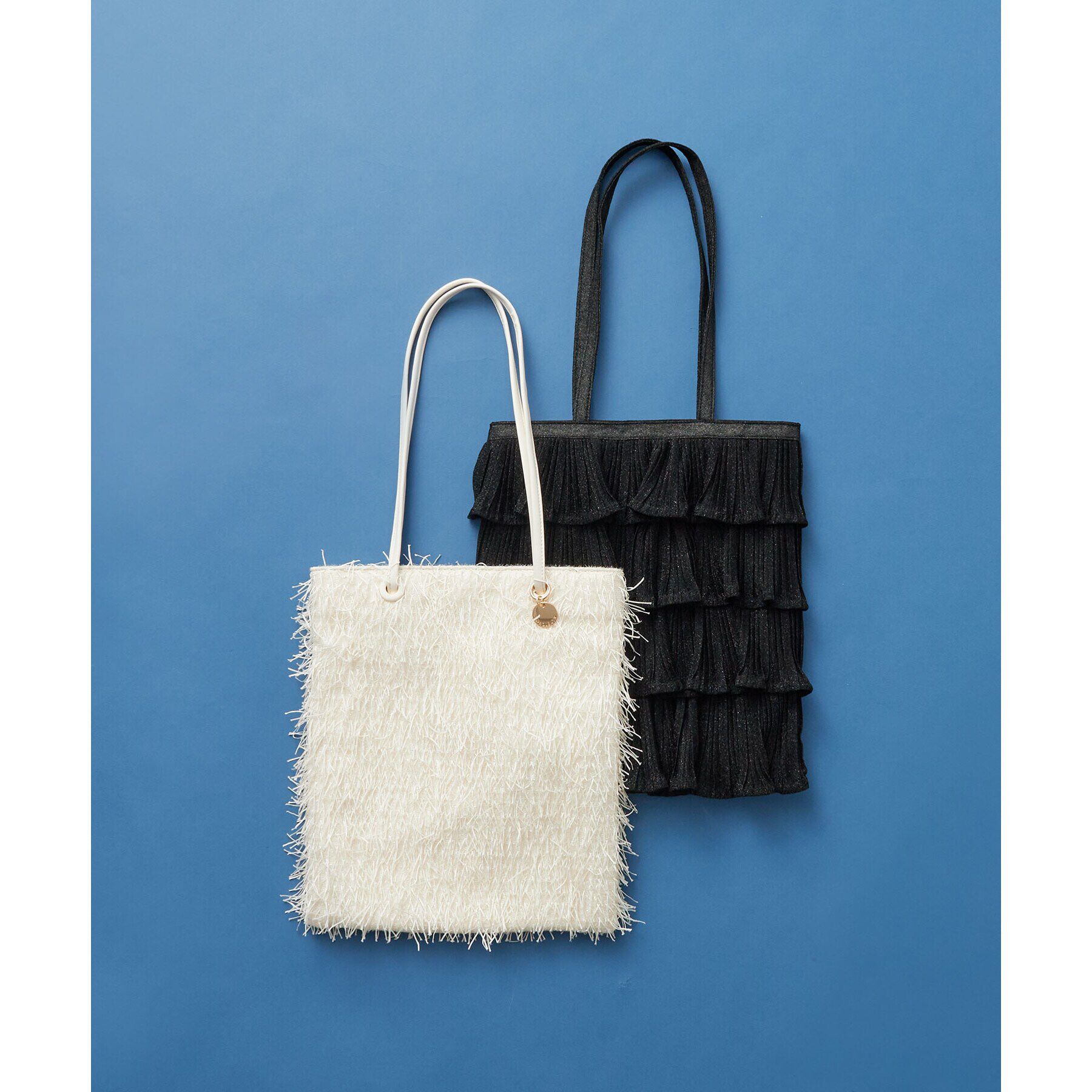 OPAQUE.CLIP「ティアードフリルラメトートバッグ」|トートバッグ|