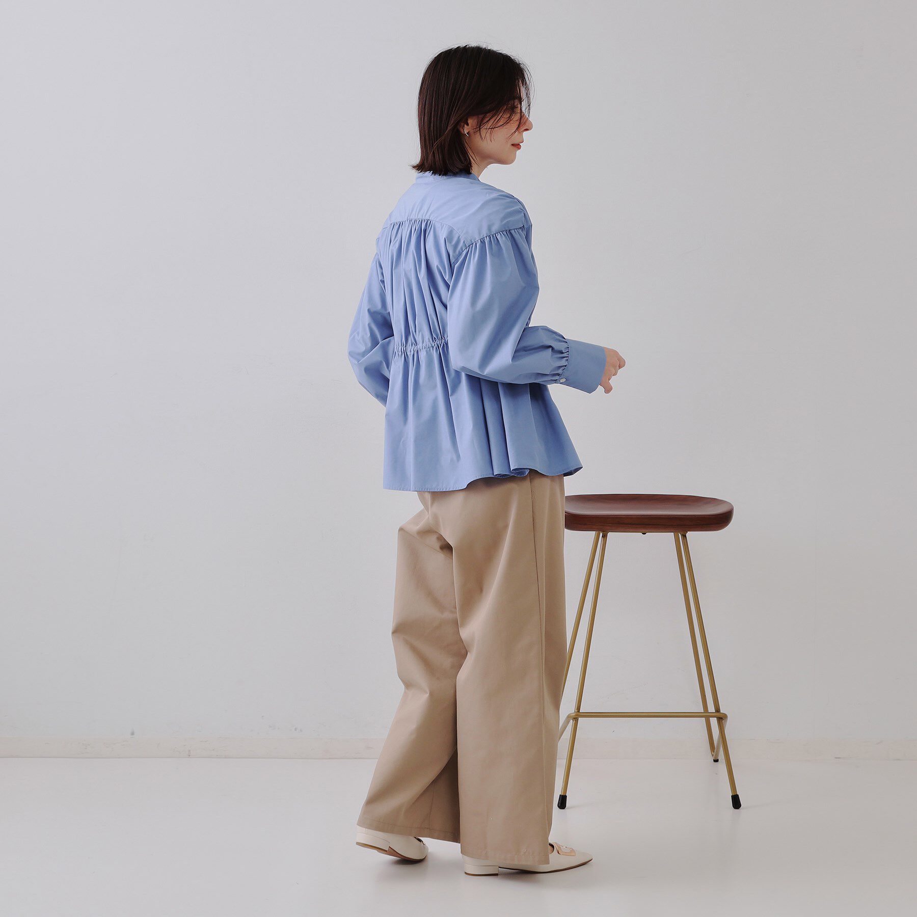 OPAQUE.CLIP「ウエストリボンペプラムシャツ【洗濯機洗い可】」|シャツ・ブラウス|