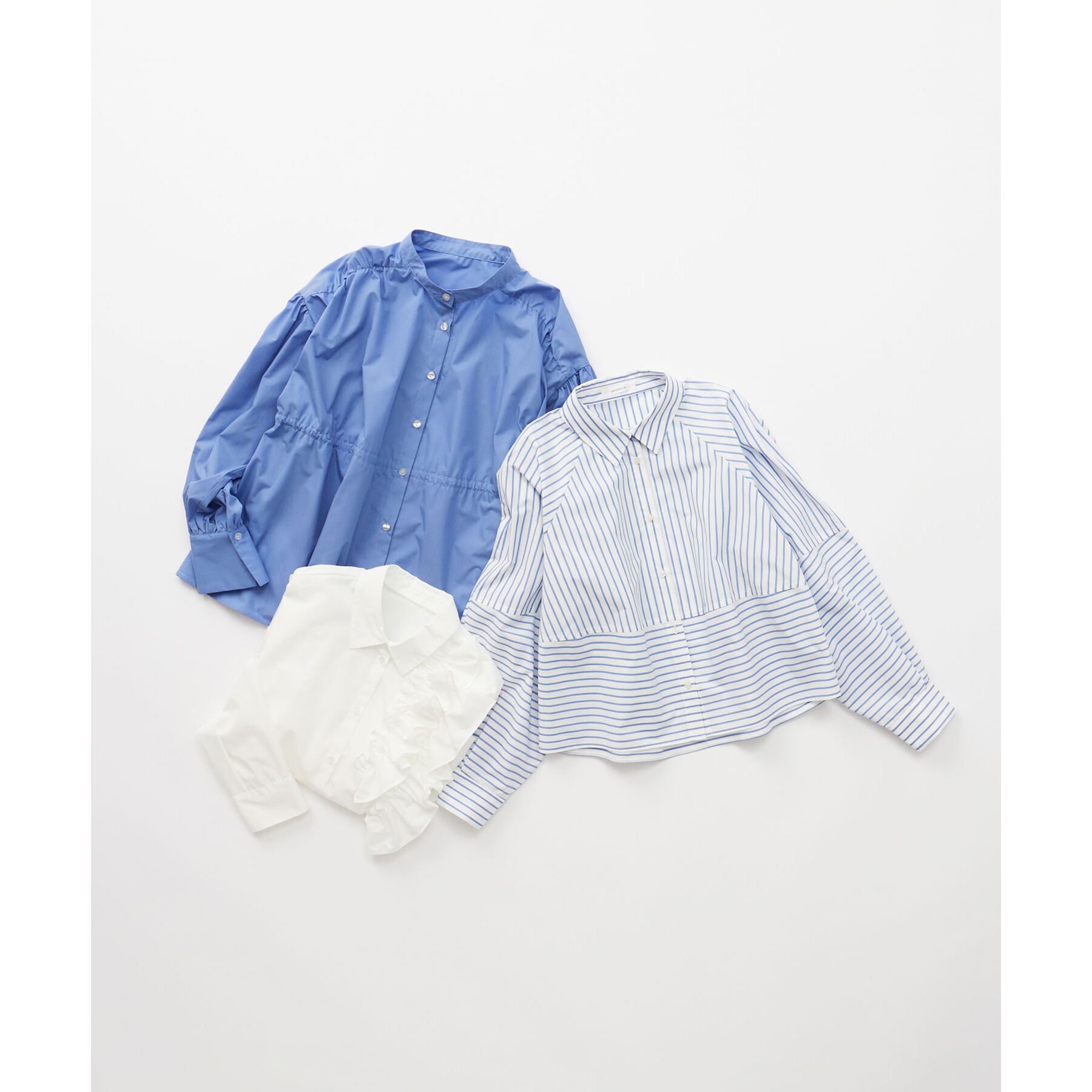 OPAQUE.CLIP「ウエストリボンペプラムシャツ【洗濯機洗い可】」|シャツ・ブラウス|