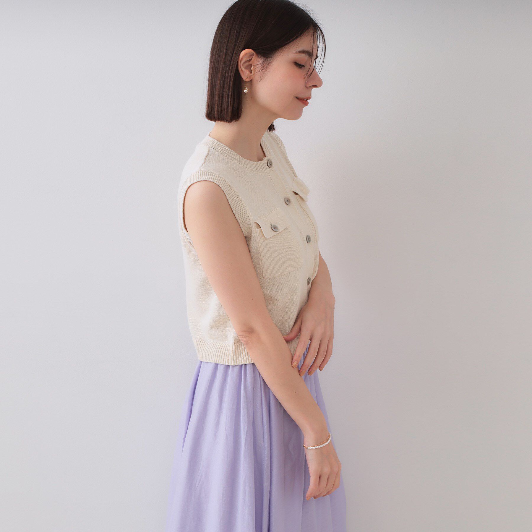 OPAQUE.CLIP「ダブルポケットニット【洗濯機洗い可】」|ニット・セーター|