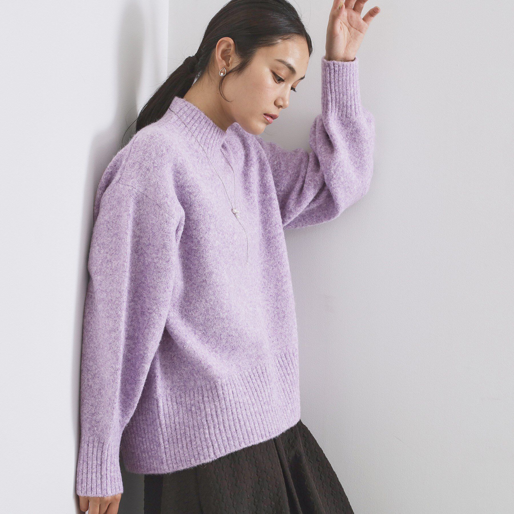 OPAQUE.CLIP「ふわふわハイネックニット【洗濯機OK】」|ニット・セーター|