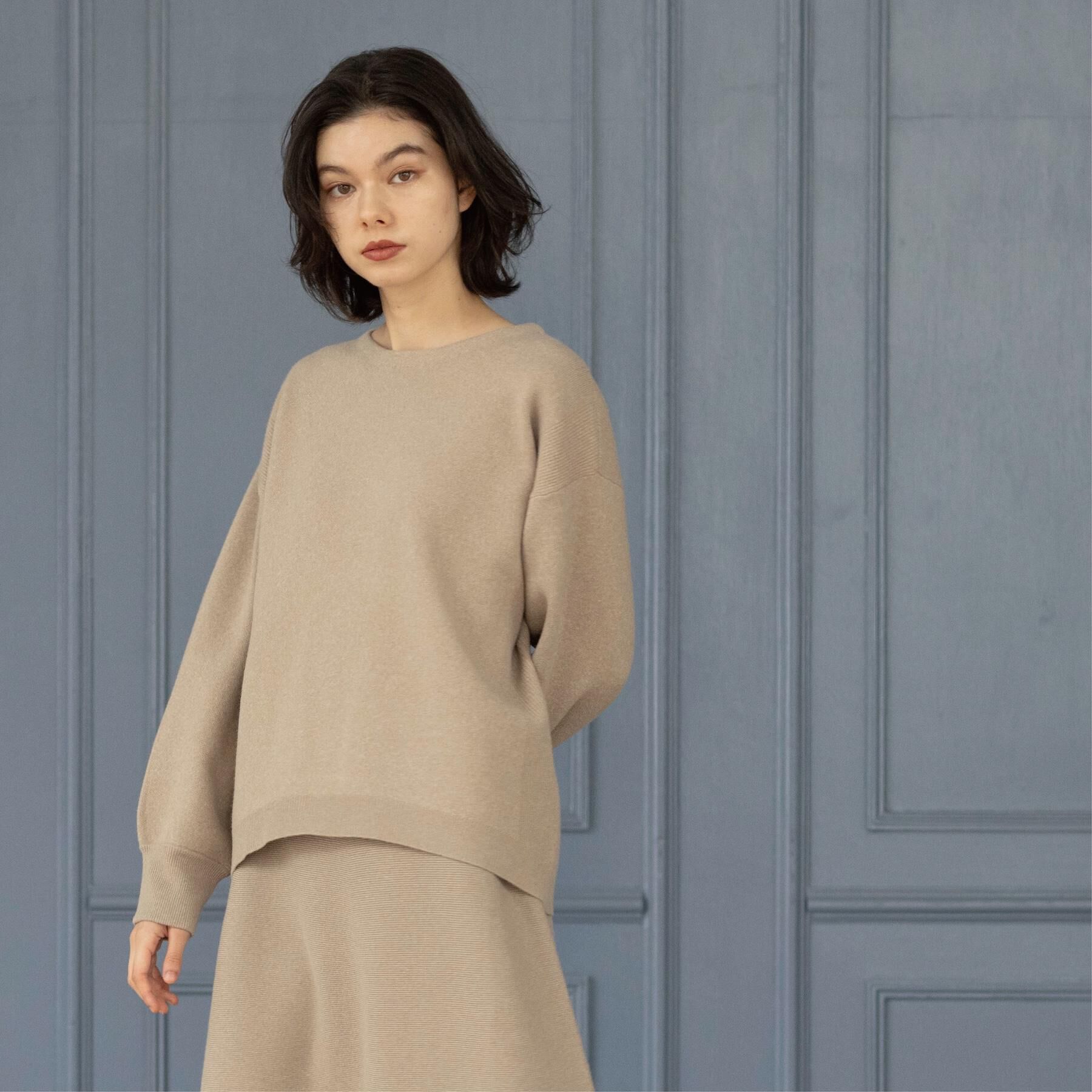 OPAQUE.CLIP「サイド編地切替ニットトップス/セットアップ対応【洗濯機OK】」|ニット・セーター|