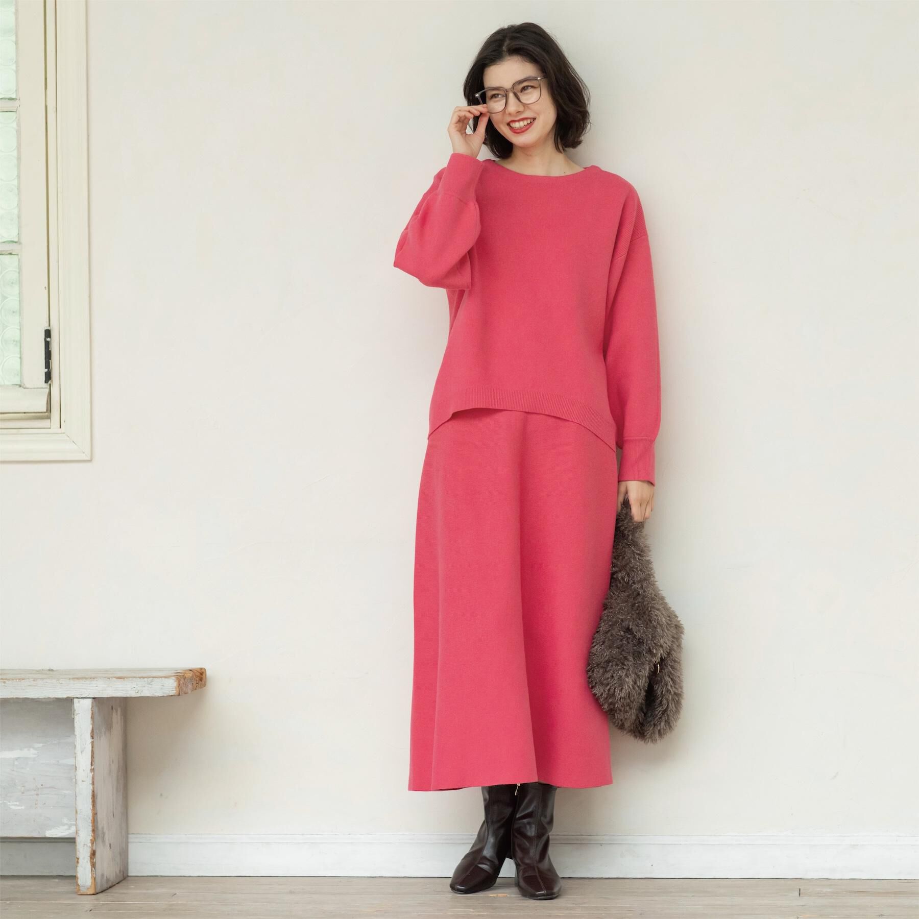 OPAQUE.CLIP「ニットフレアスカート/セットアップ対応【洗濯機OK】」|スカート|