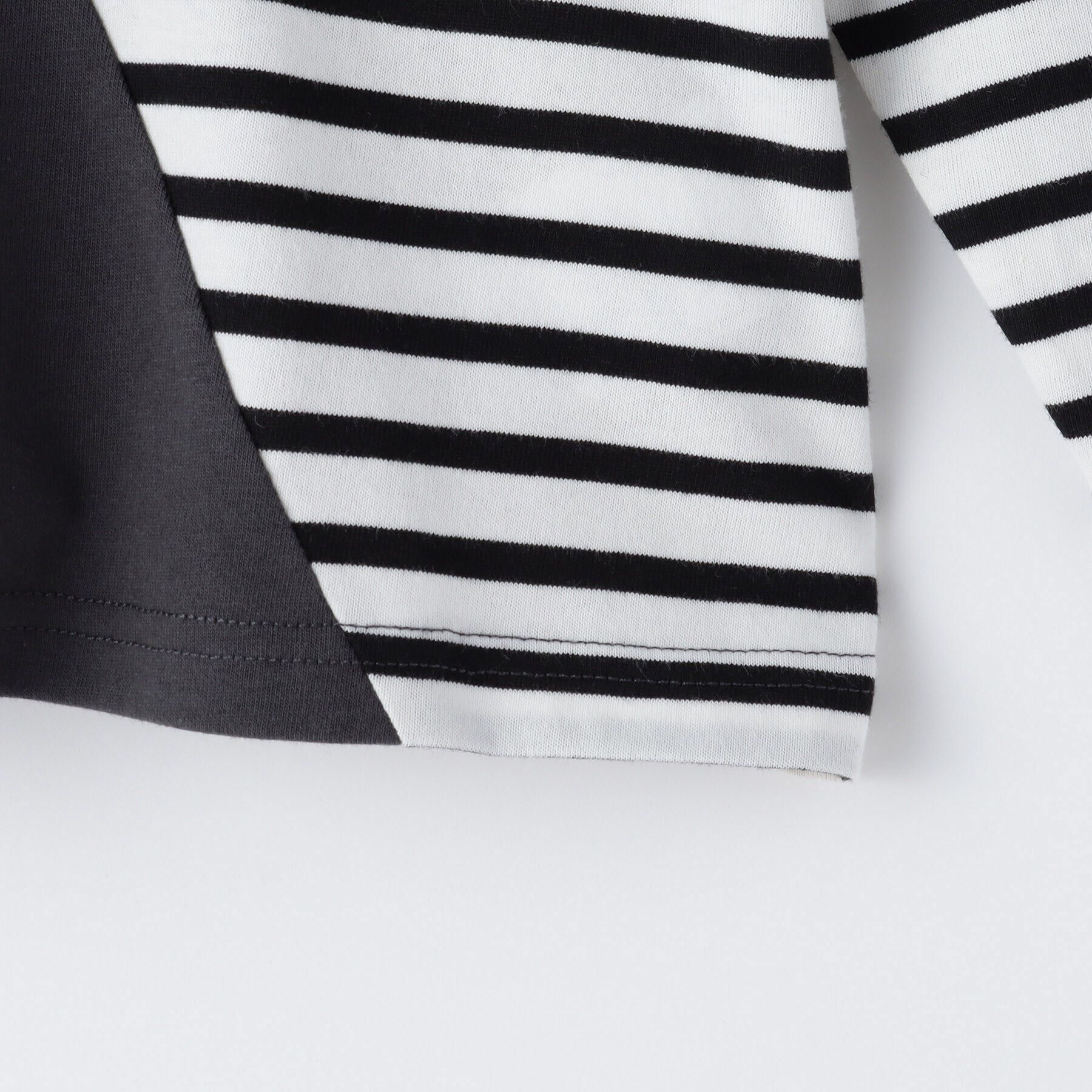 THE SHOP TK「【100-150】斜めブロッキング長袖Tシャツ/洗濯機OK」|Tシャツ・カットソー|