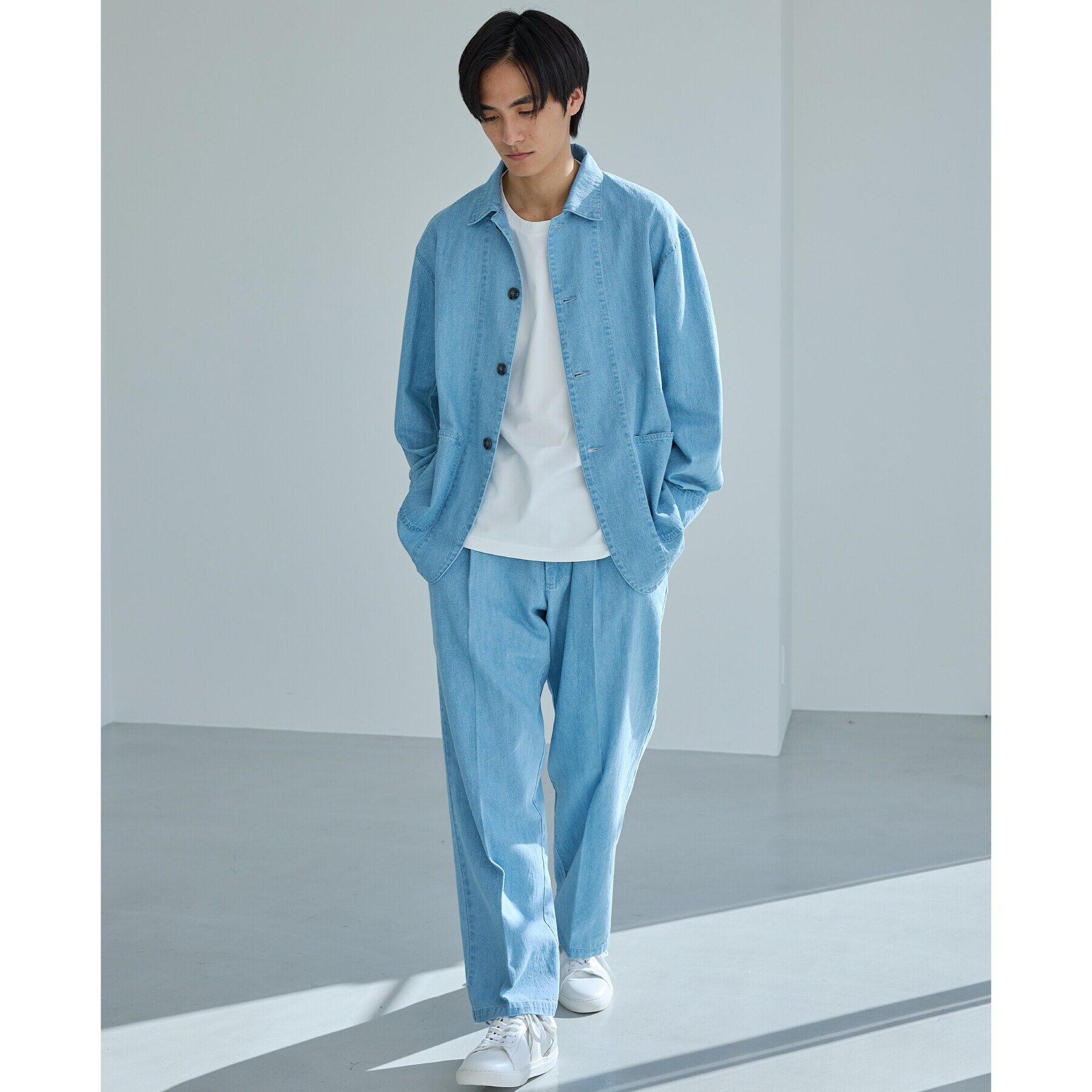 THE SHOP TK「綿麻デニムワイドイージーパンツ　セットアップ可」|その他|