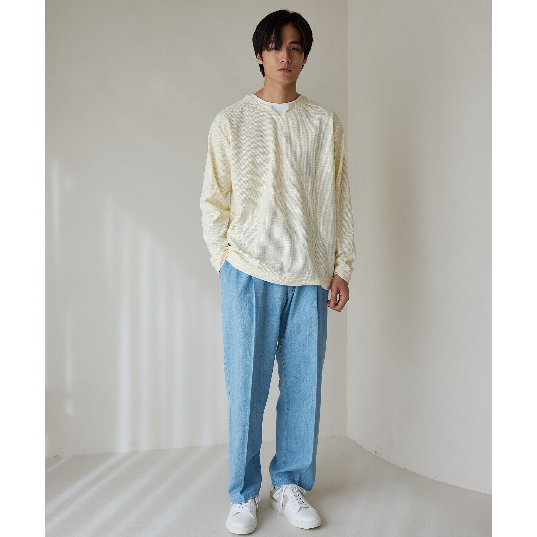 THE SHOP TK「綿麻デニムワイドイージーパンツ　セットアップ可」|その他|