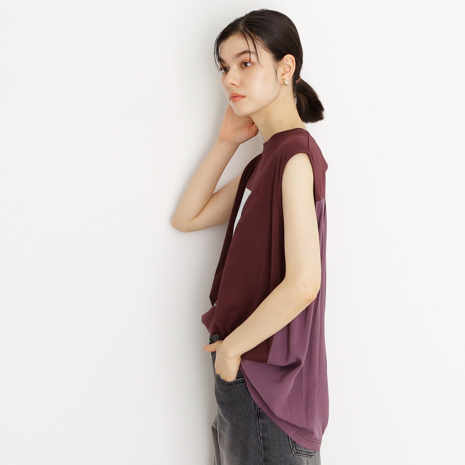 THE SHOP TK「異素材切替フォトプリントTシャツ【洗える】」|Tシャツ・カットソー|