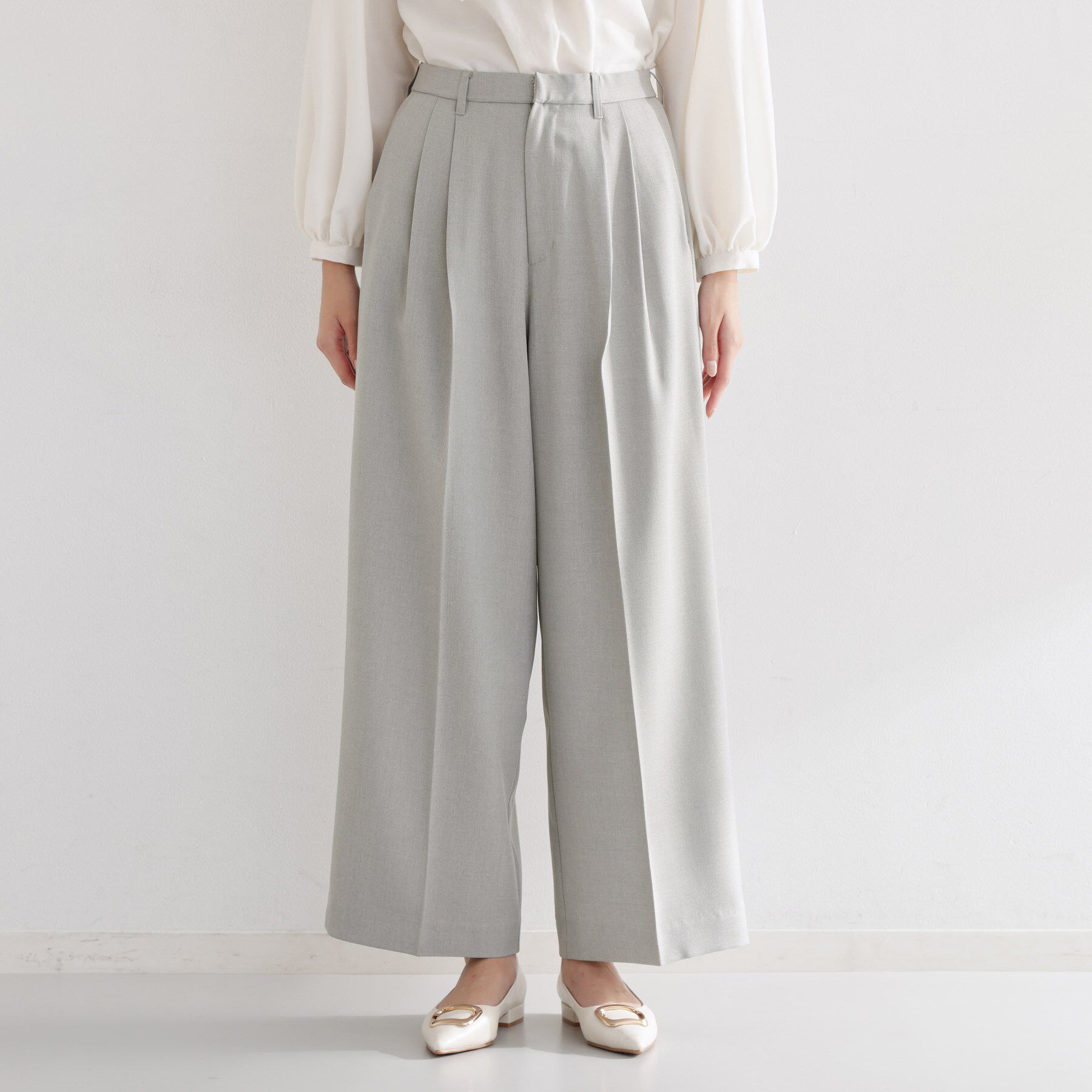 THE SHOP TK「【通勤・セレモニー】CAVIAN 2タックワイドパンツ/セットアップ可」|その他|