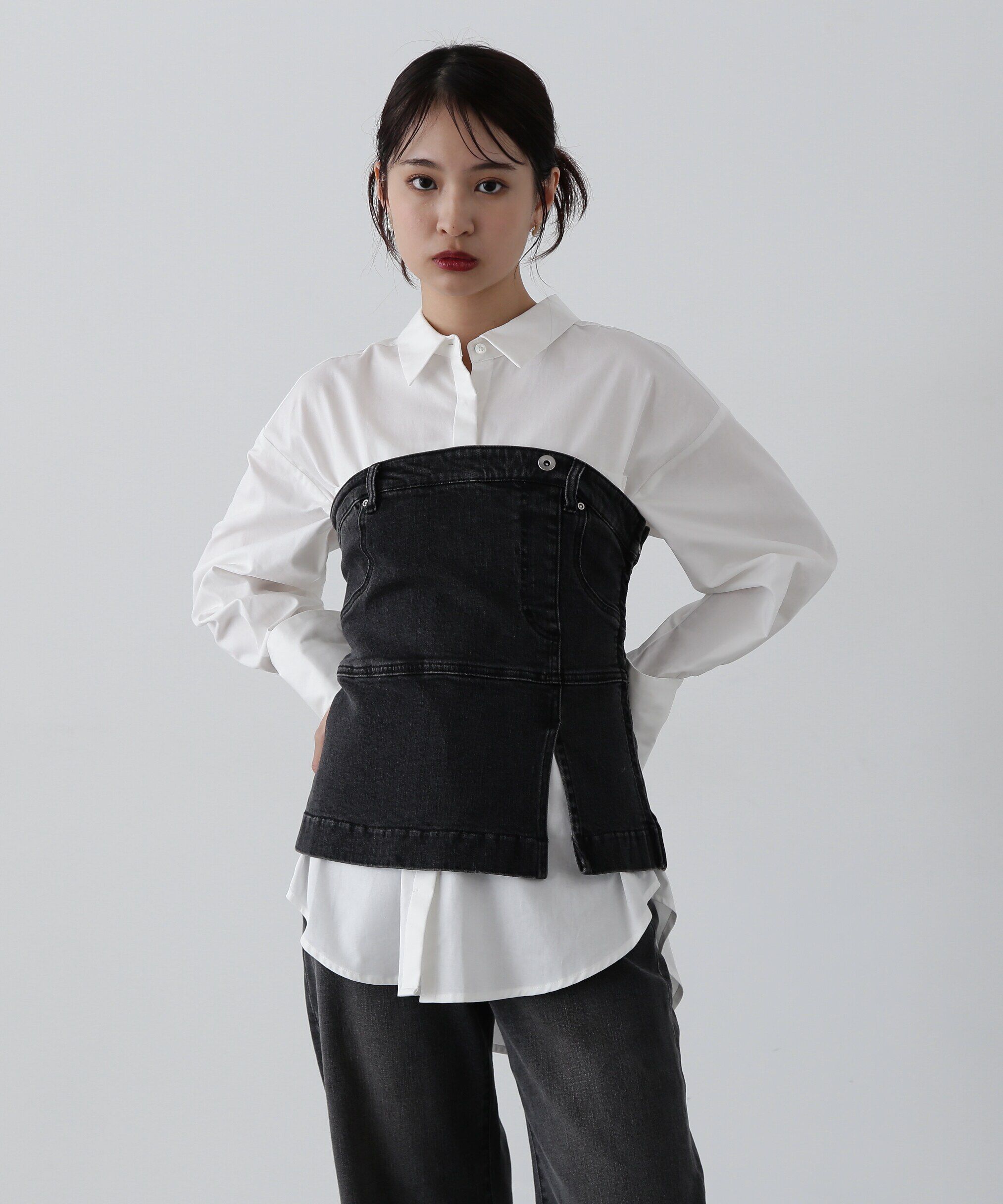  「デニムベアビスチェ」|シャツ・ブラウス|