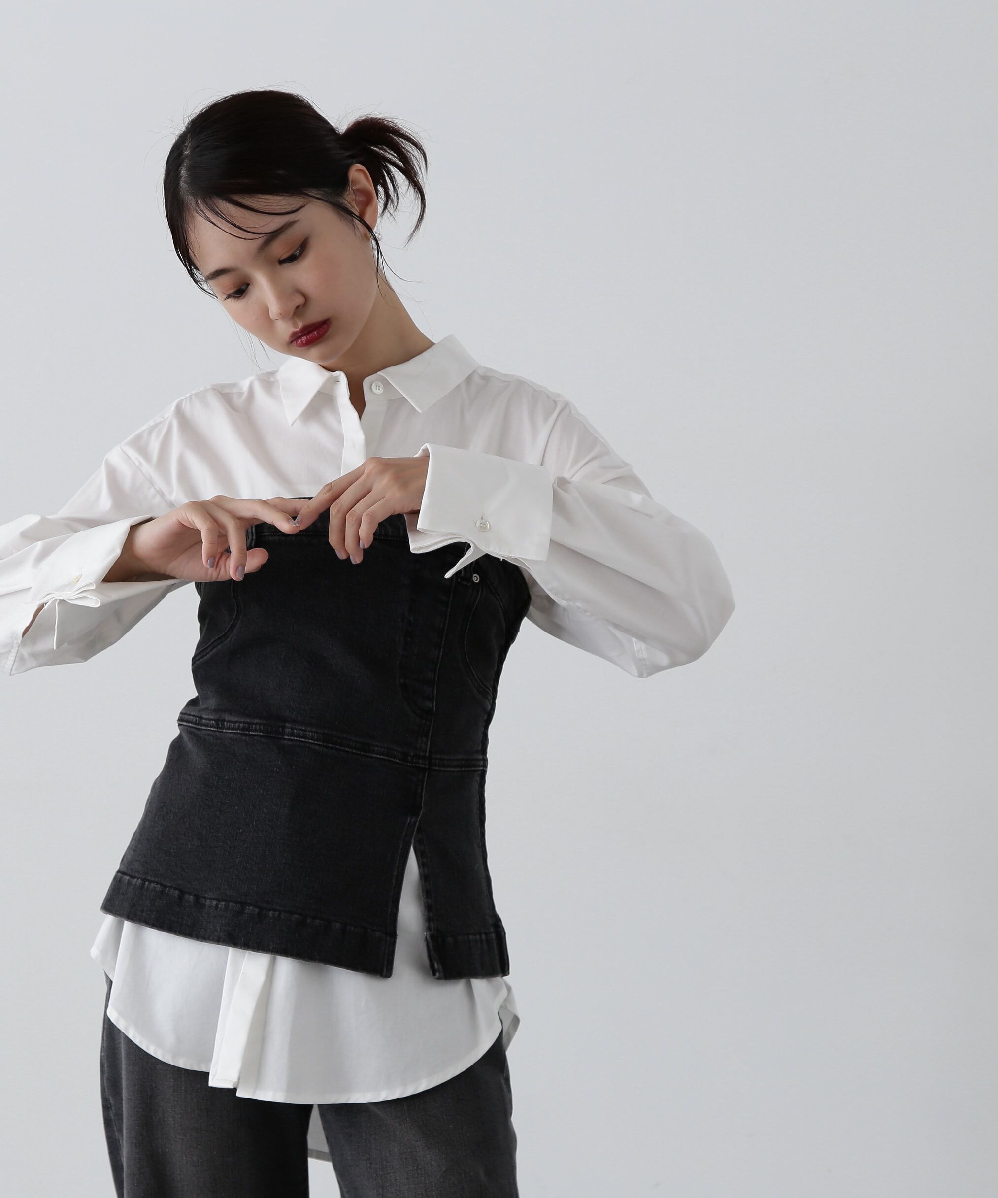  「デニムベアビスチェ」|シャツ・ブラウス|