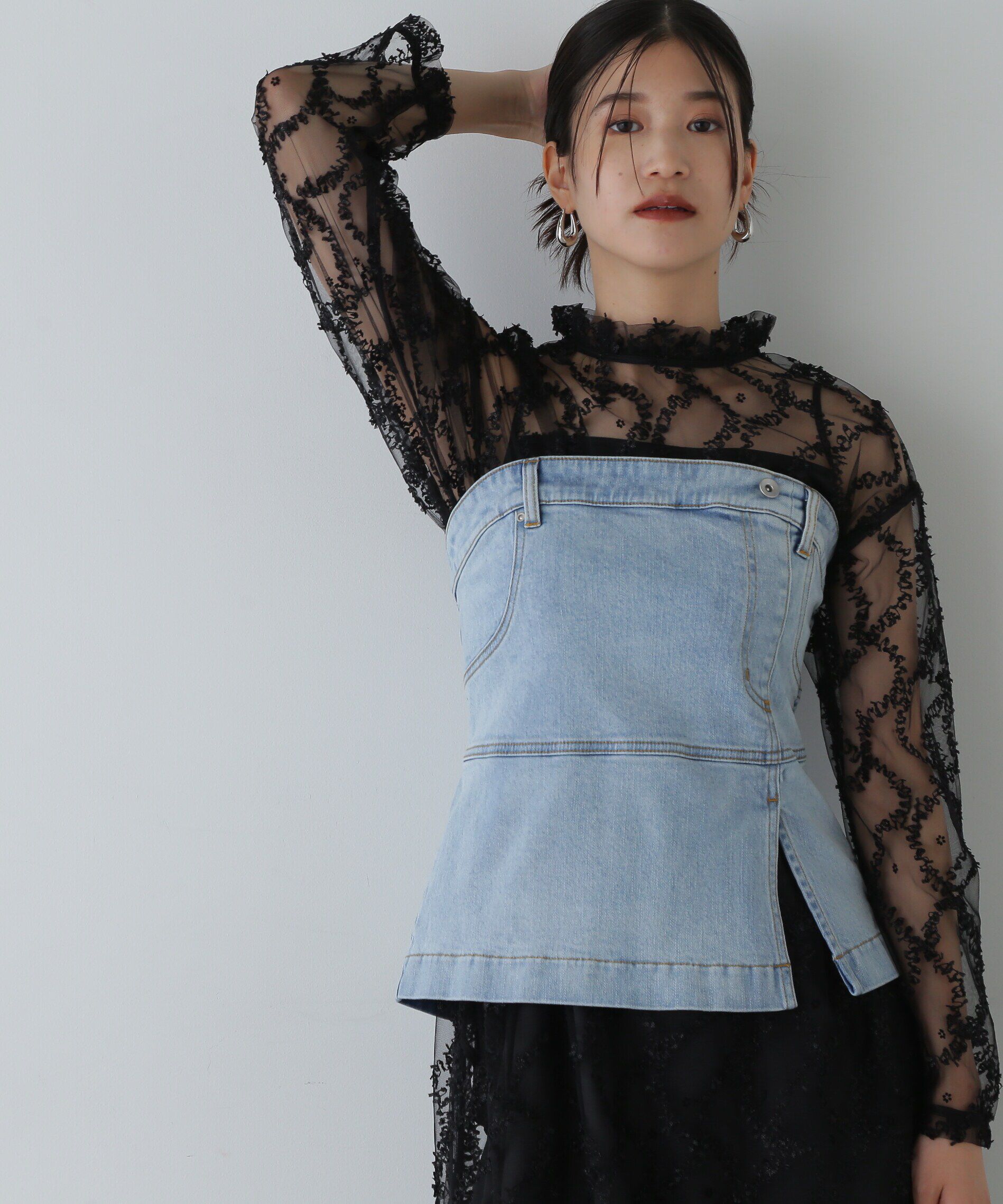  「デニムベアビスチェ」|シャツ・ブラウス|ブルー