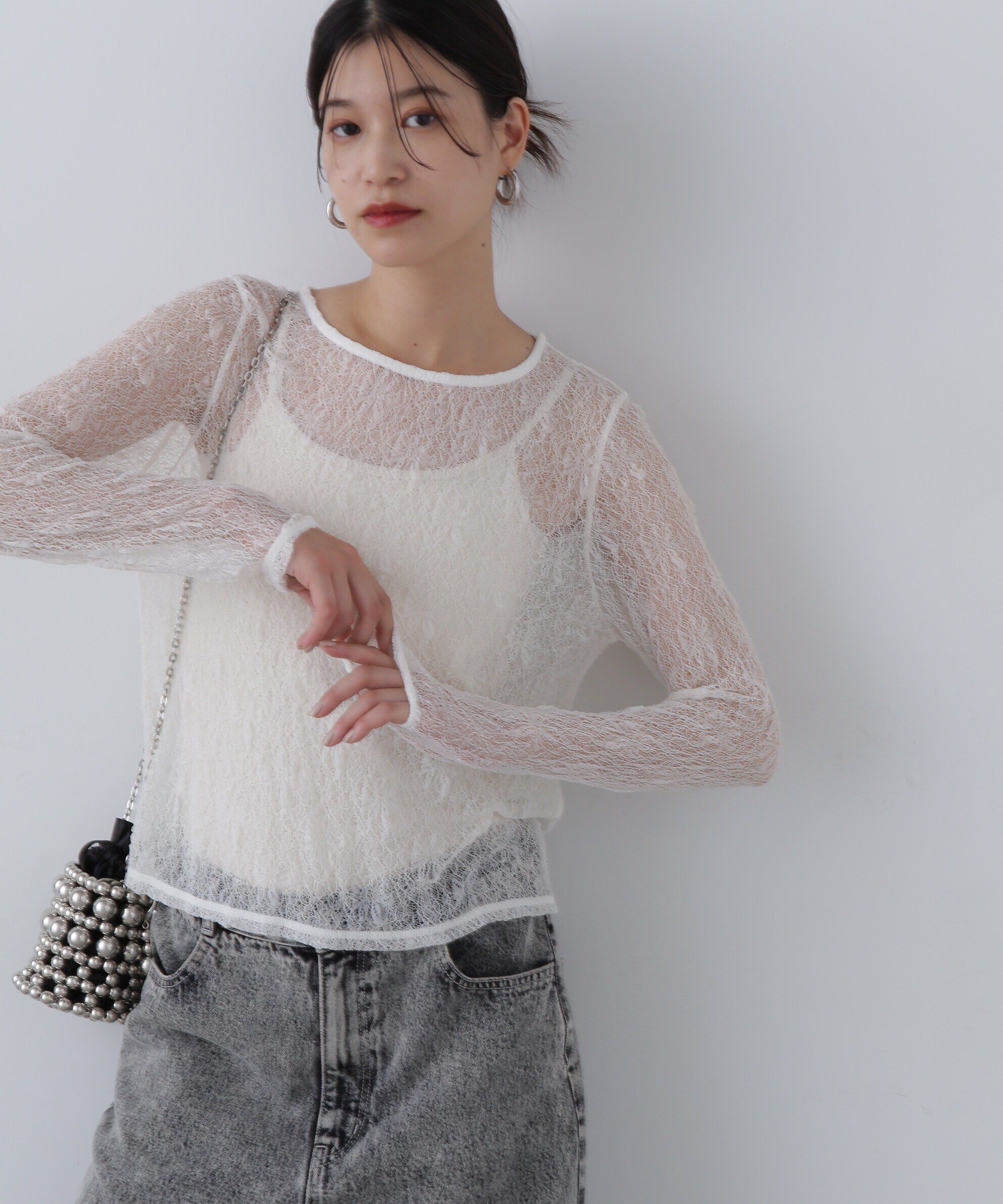  「シアーフラワーカットソー」|Tシャツ・カットソー|