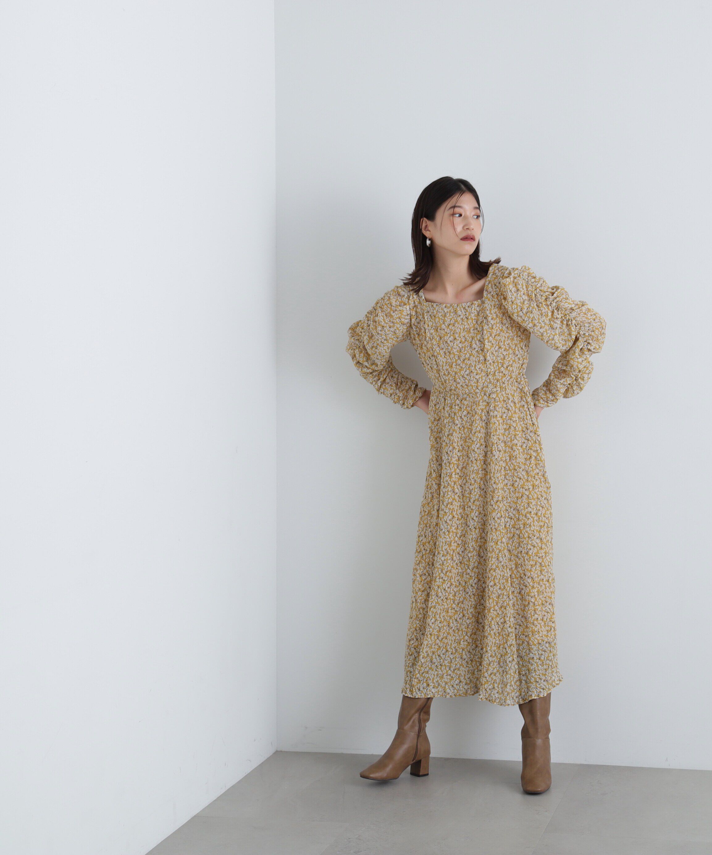  「楊柳プリントワンピース」|ワンピース|