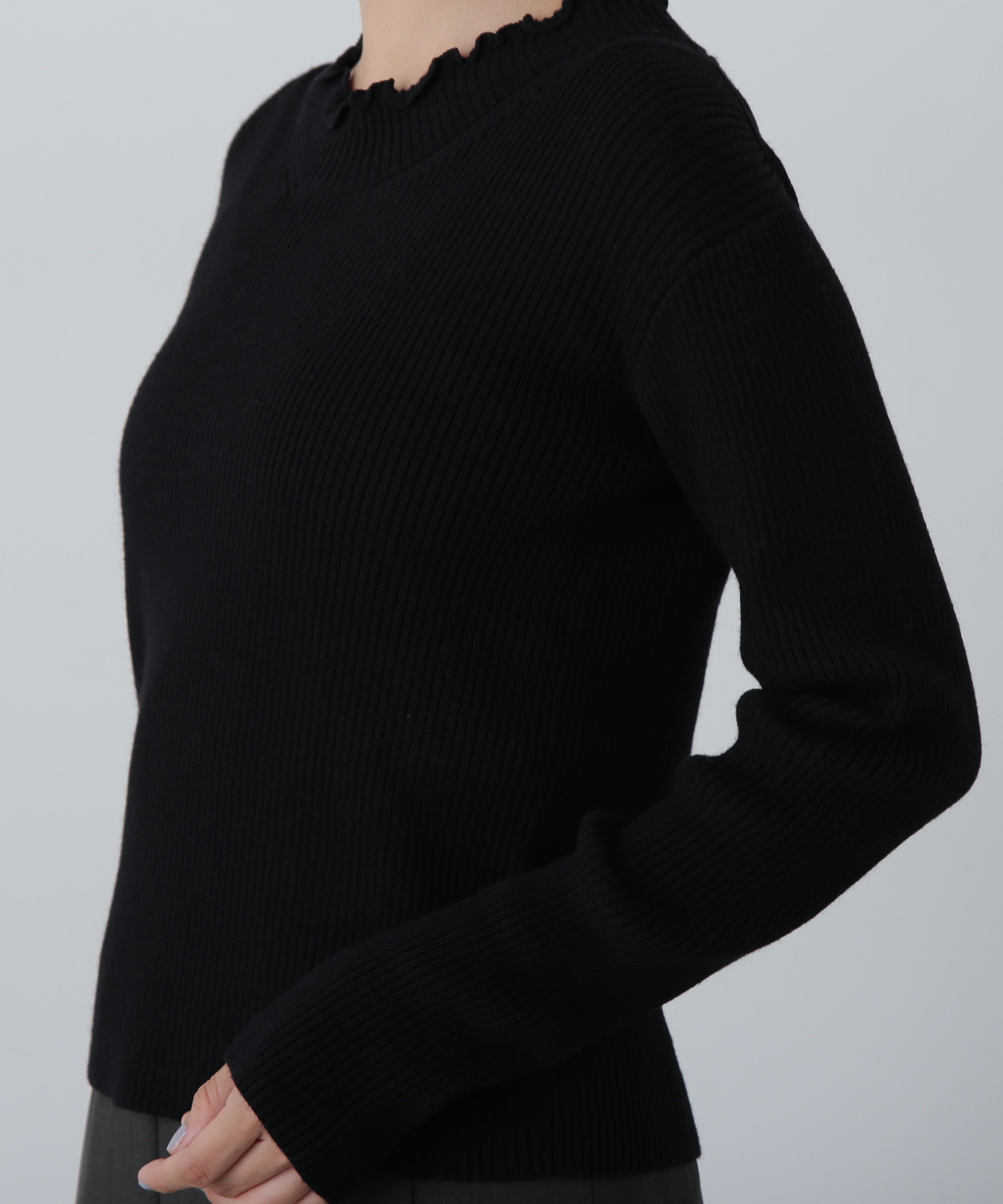  「メローネックリブニット」|ニット・セーター|