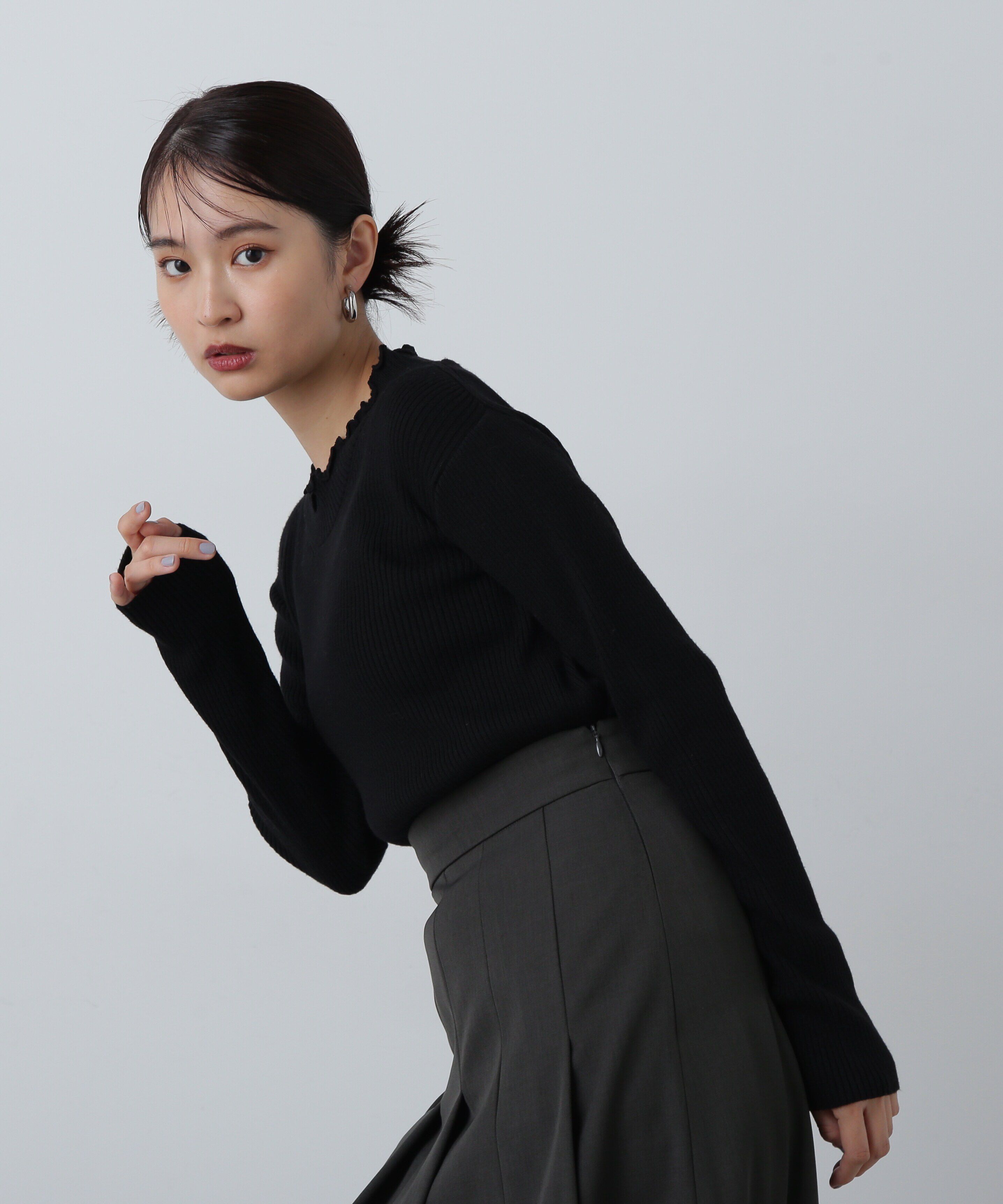  「メローネックリブニット」|ニット・セーター|