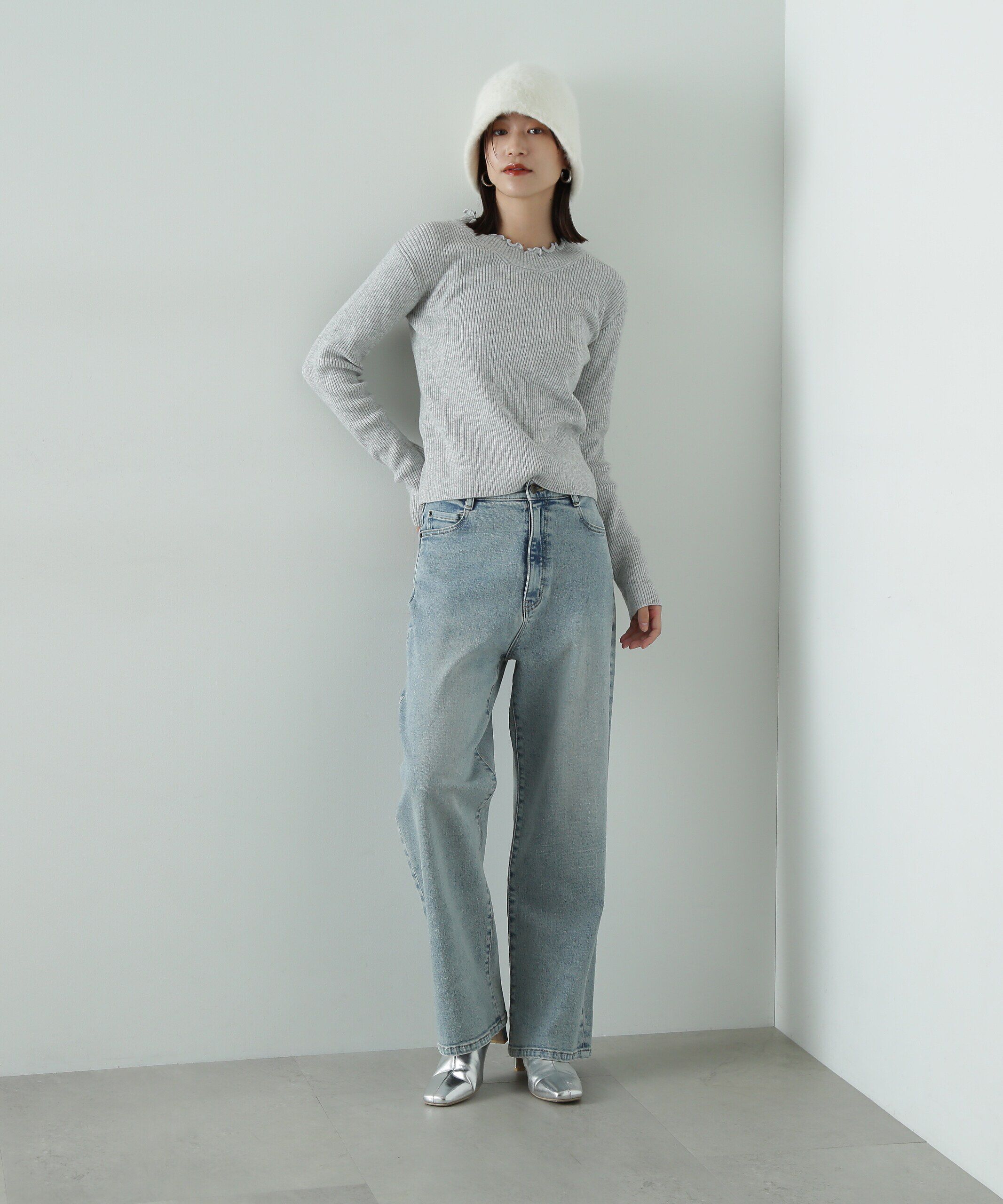  「メローネックリブニット」|ニット・セーター|