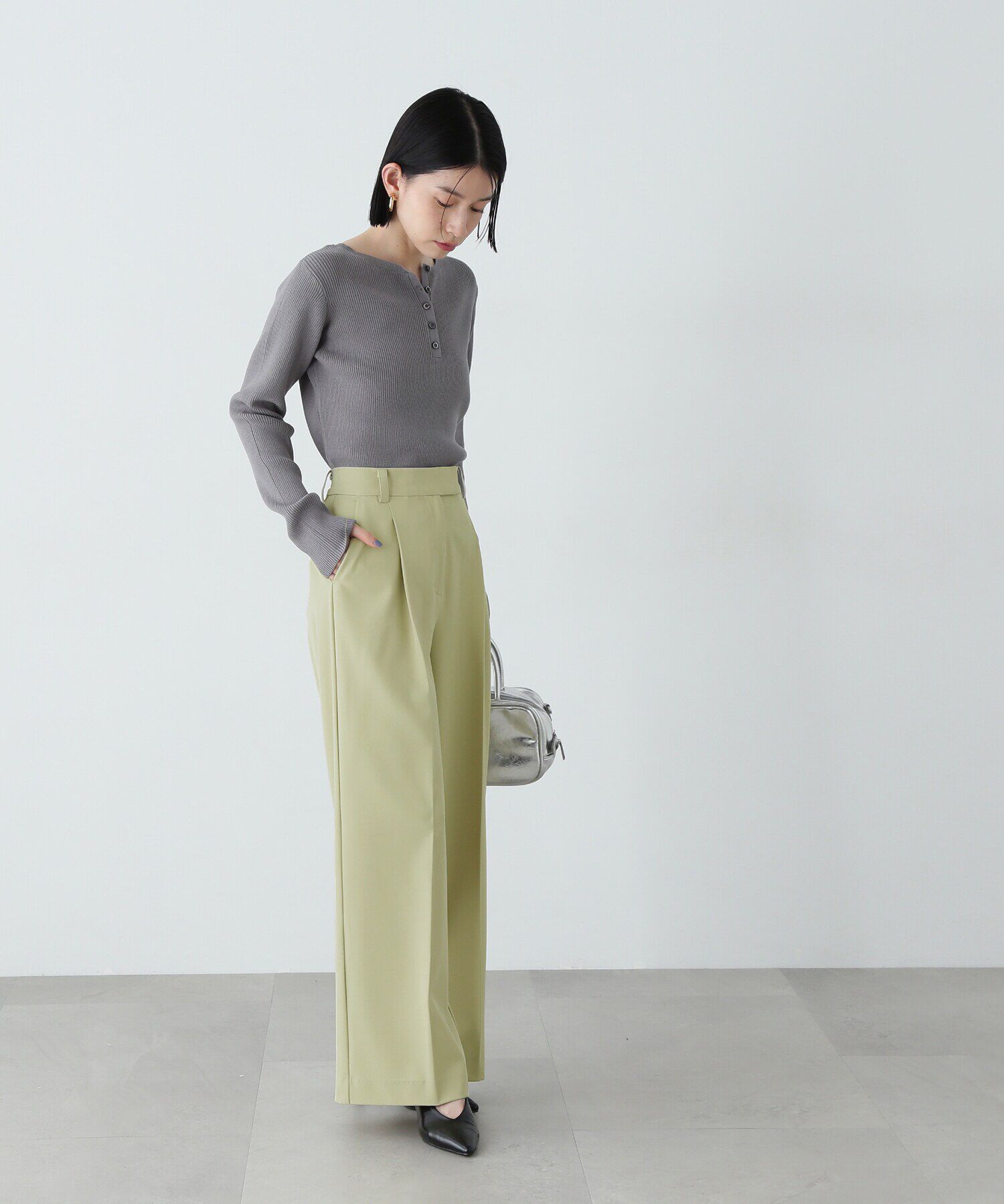  「ヘンリーネックプルオーバーニット」|ニット・セーター|