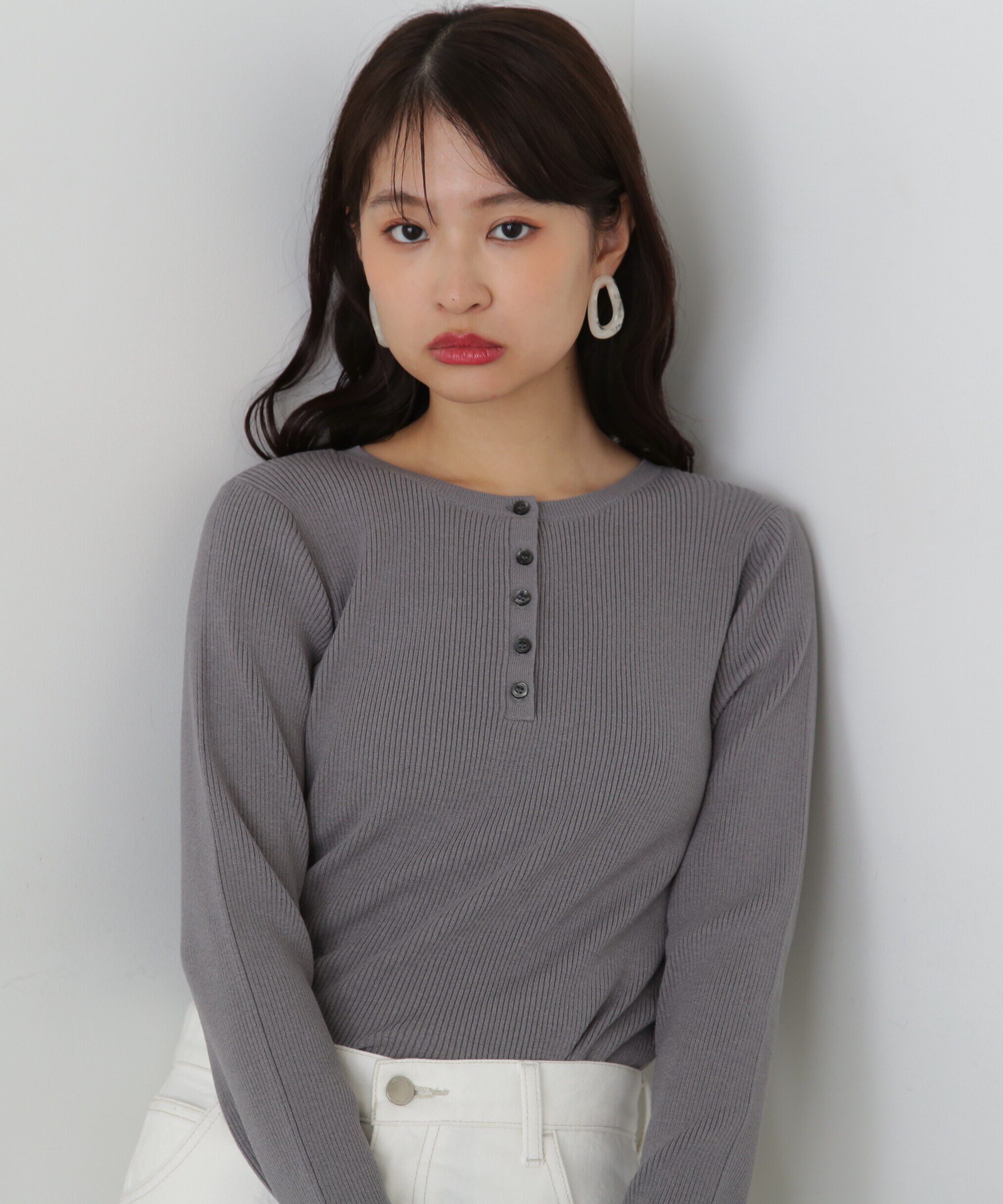  「ヘンリーネックプルオーバーニット」|ニット・セーター|