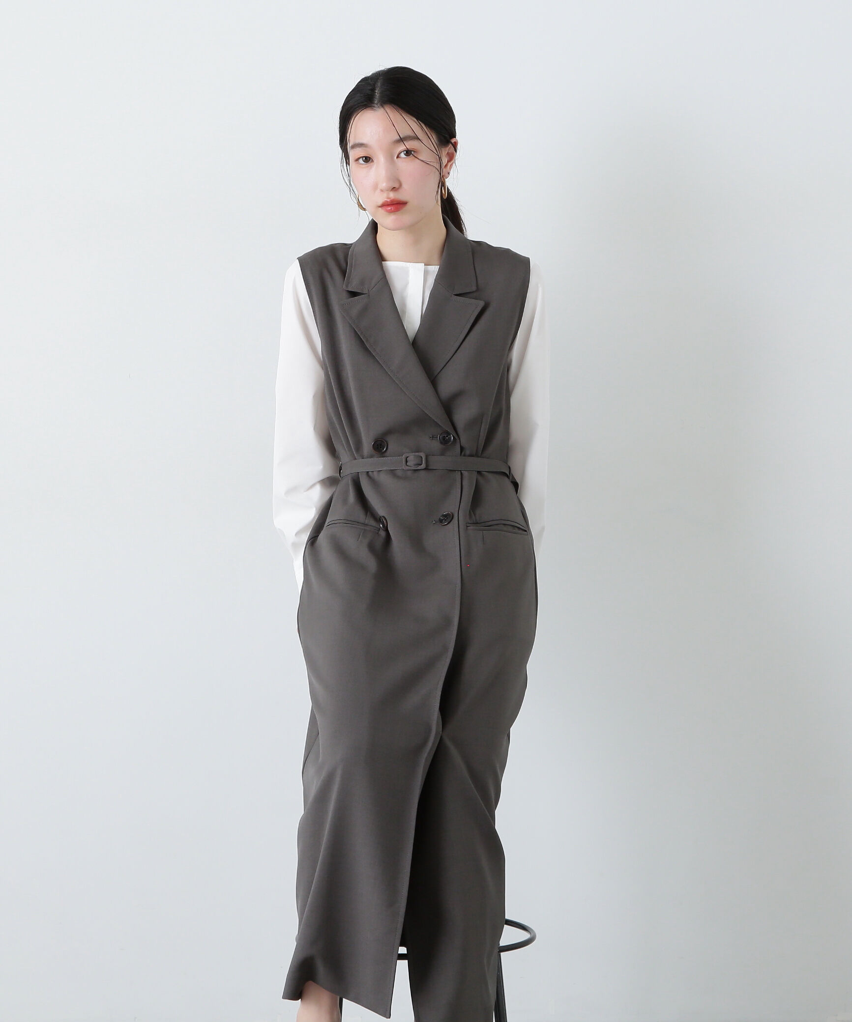  「ノースリーブトレンチワンピース」|ワンピース|