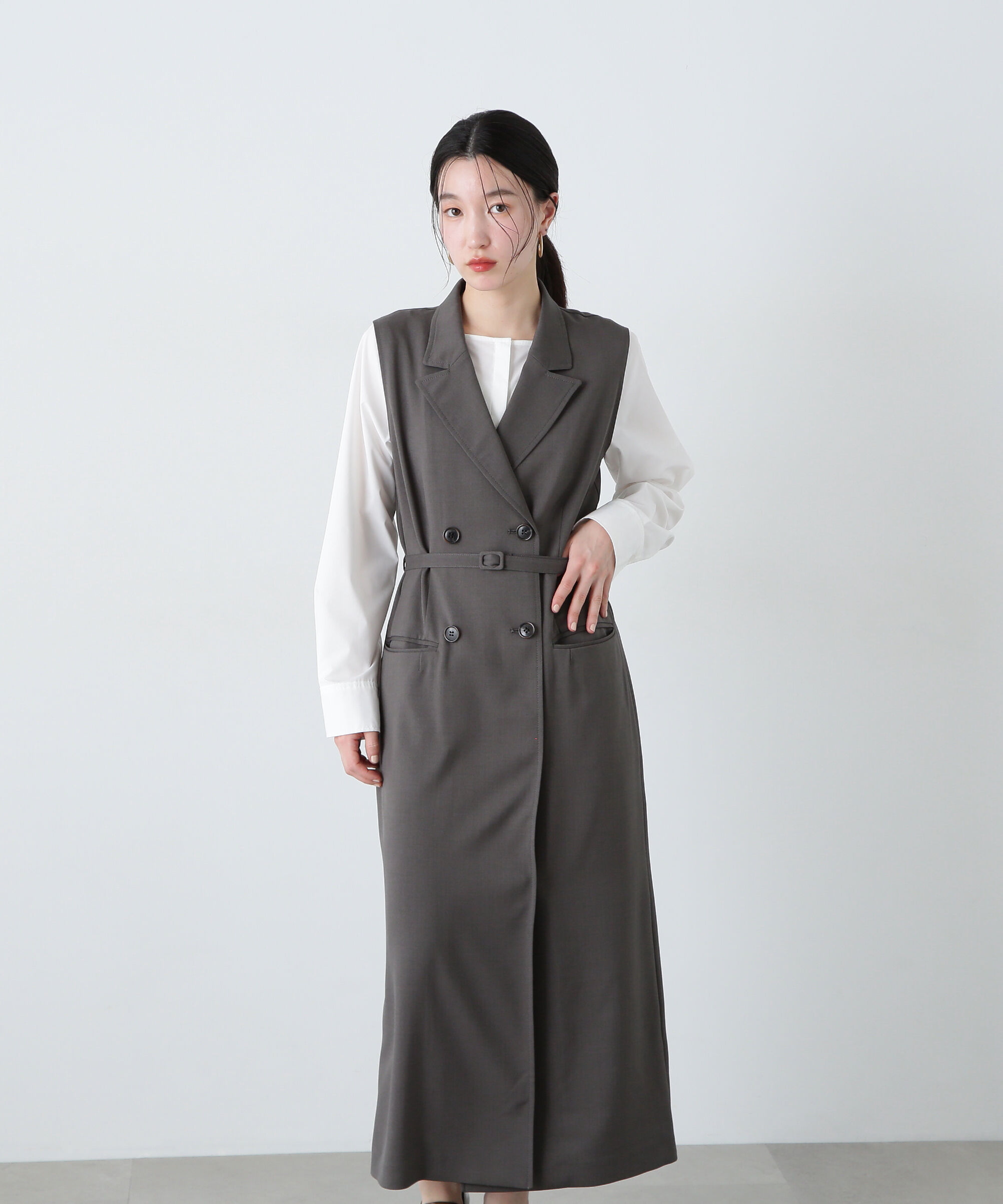  「ノースリーブトレンチワンピース」|ワンピース|