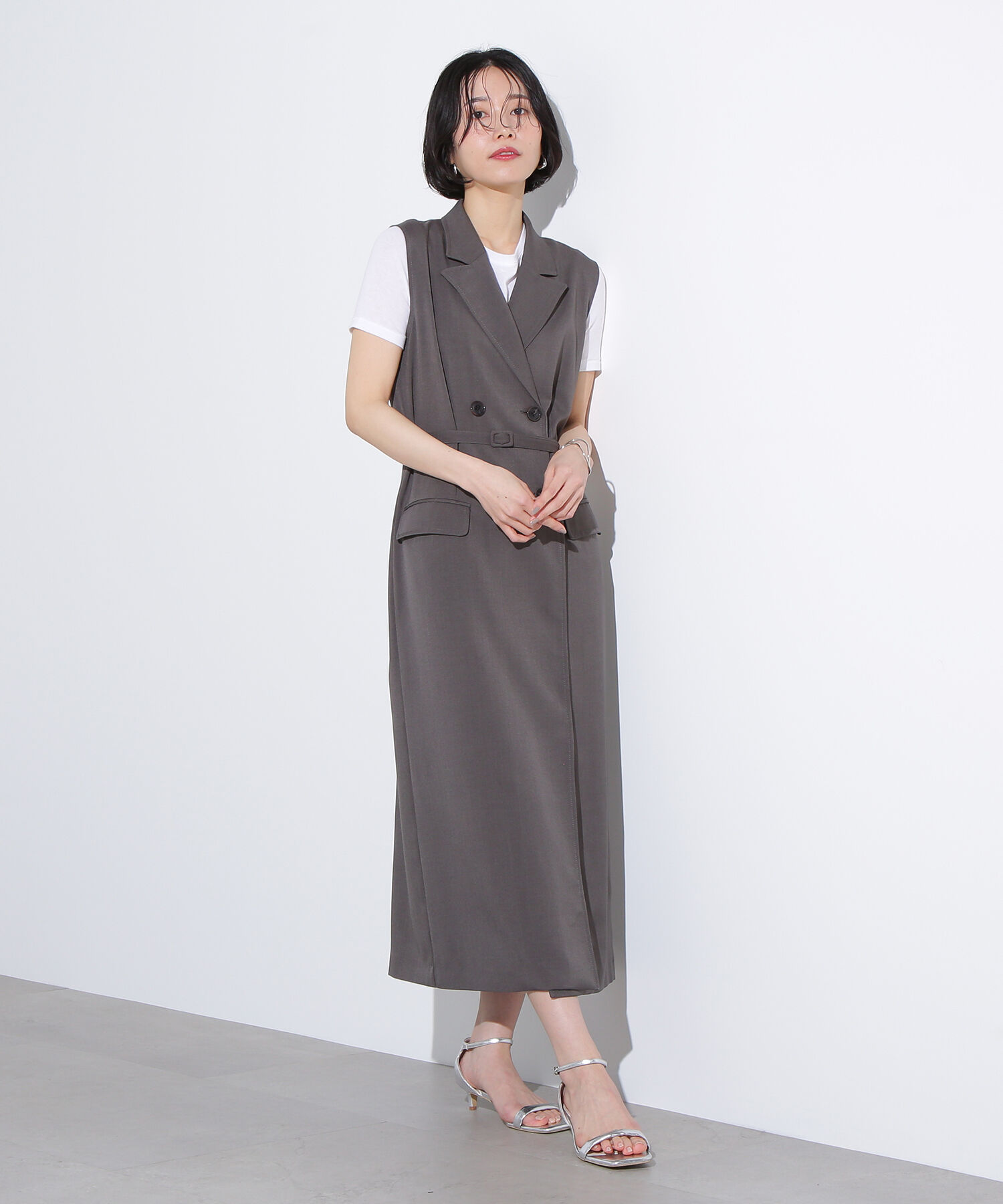  「ノースリーブトレンチワンピース」|ワンピース|