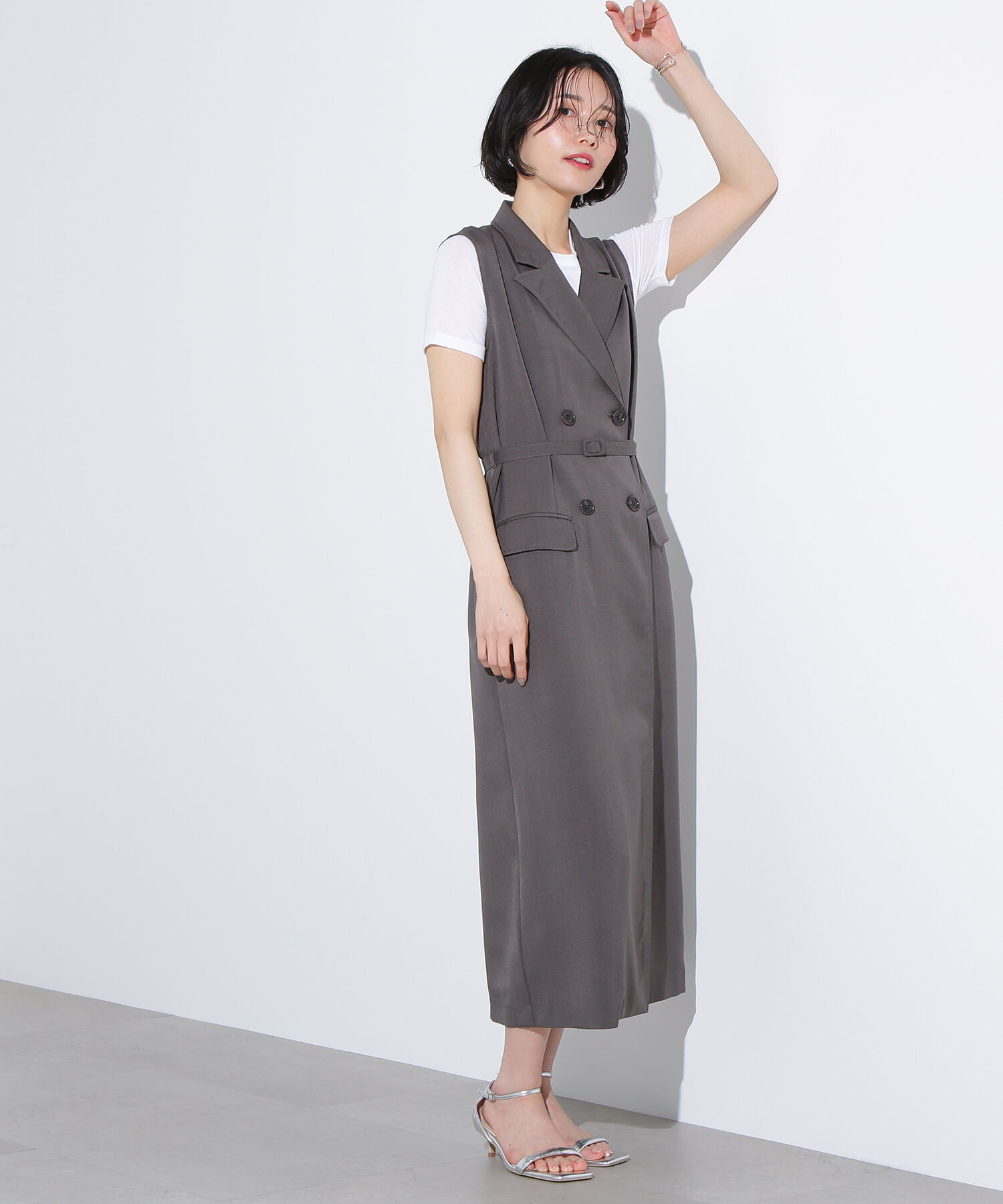  「ノースリーブトレンチワンピース」|ワンピース|