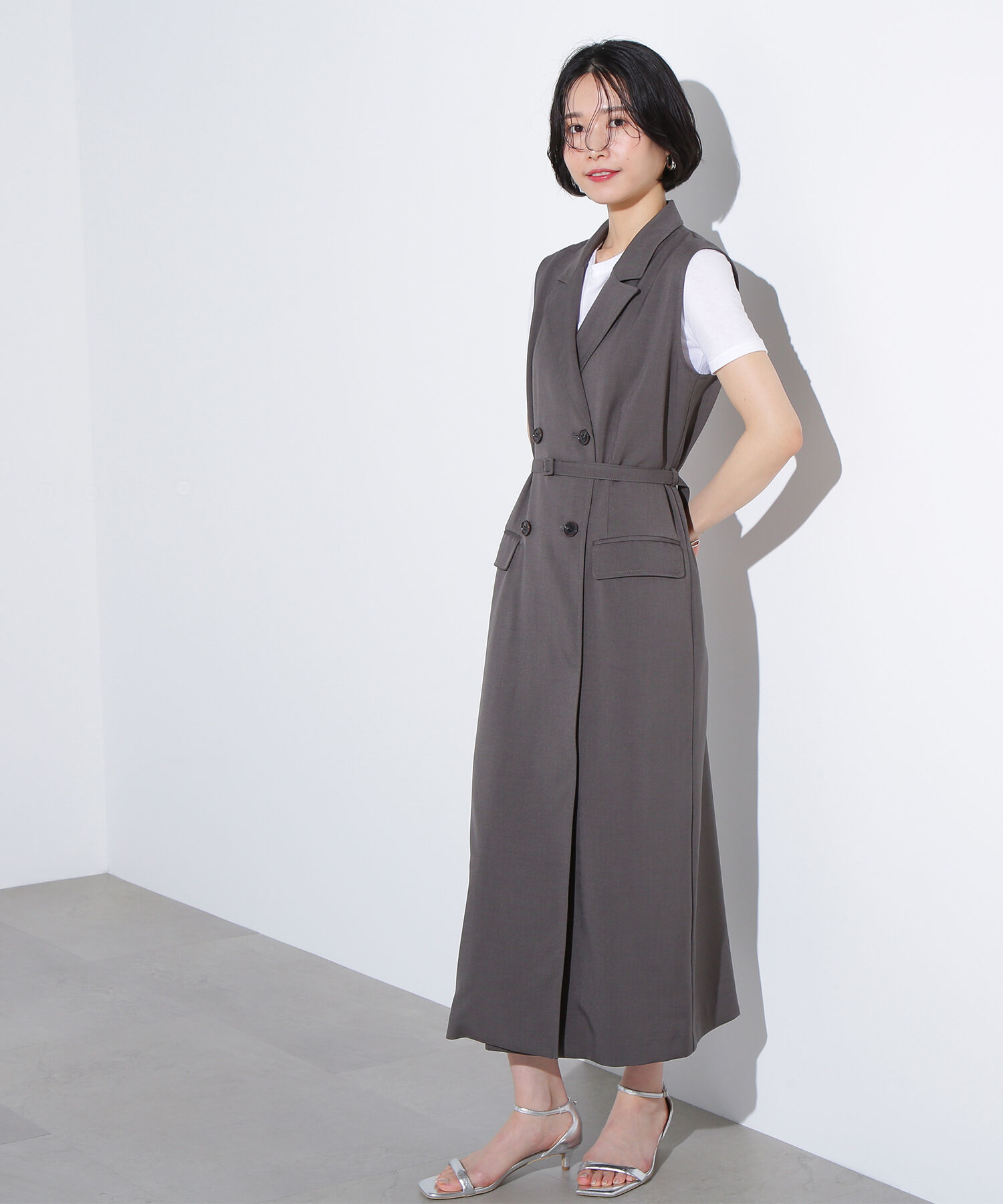  「ノースリーブトレンチワンピース」|ワンピース|