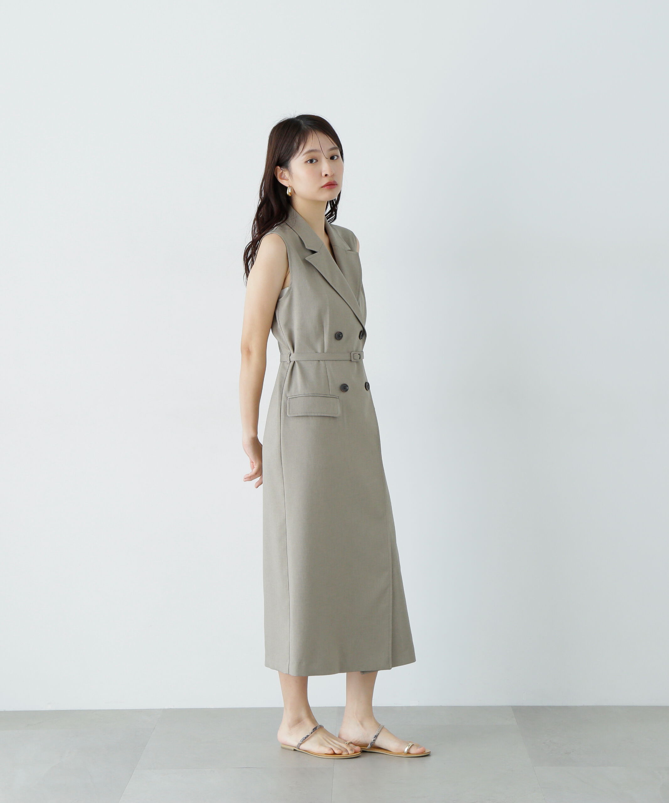  「ノースリーブトレンチワンピース」|ワンピース|