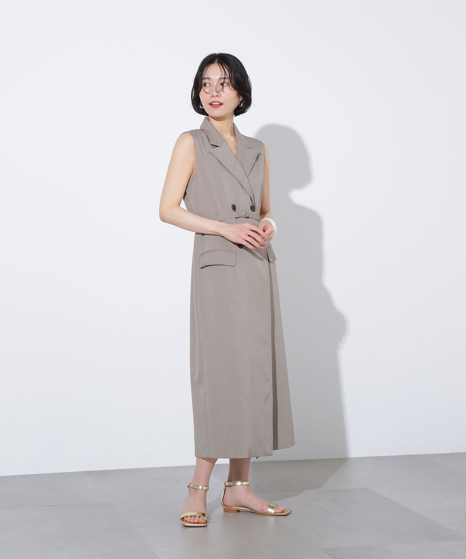  「ノースリーブトレンチワンピース」|ワンピース|
