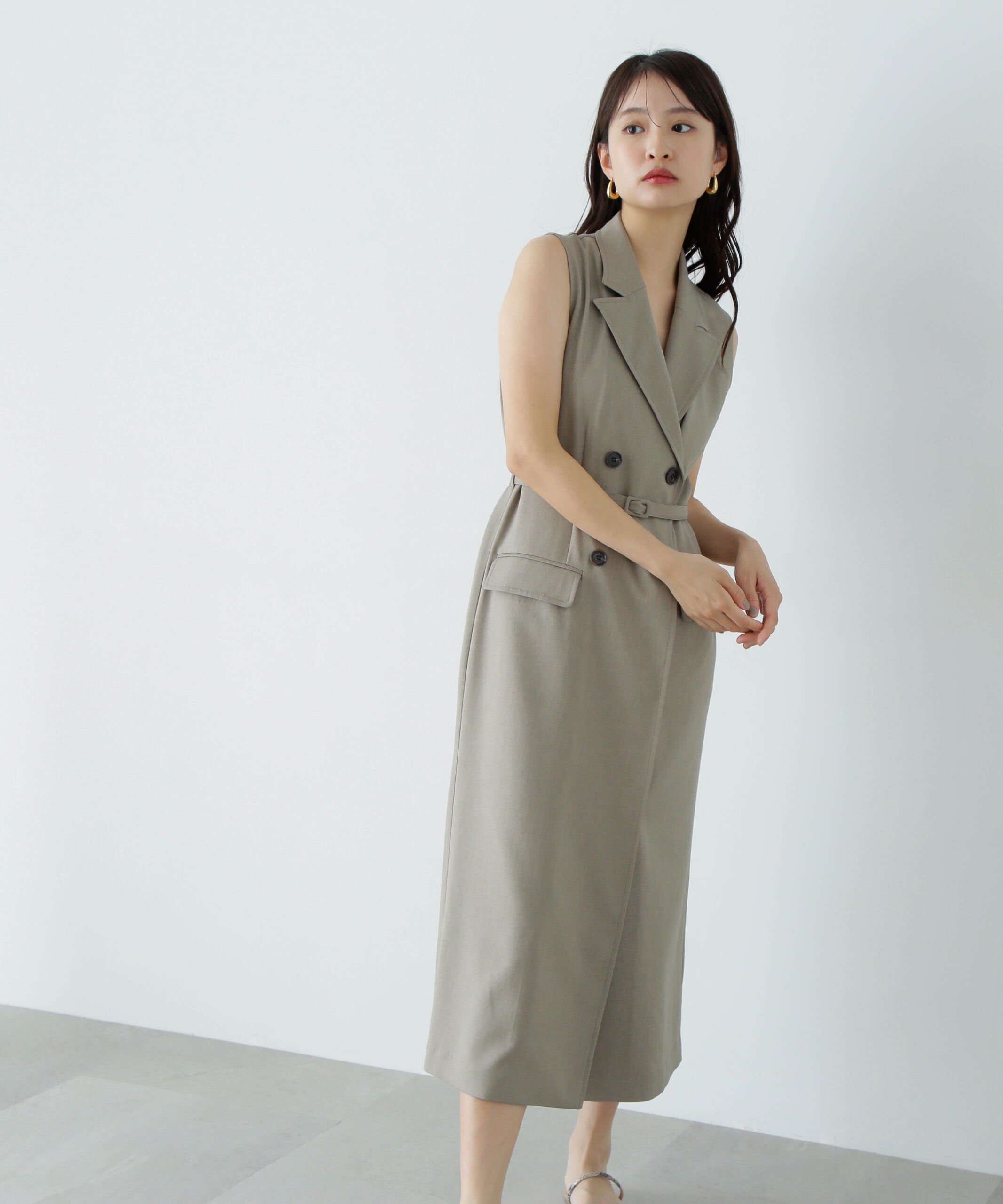  「ノースリーブトレンチワンピース」|ワンピース|