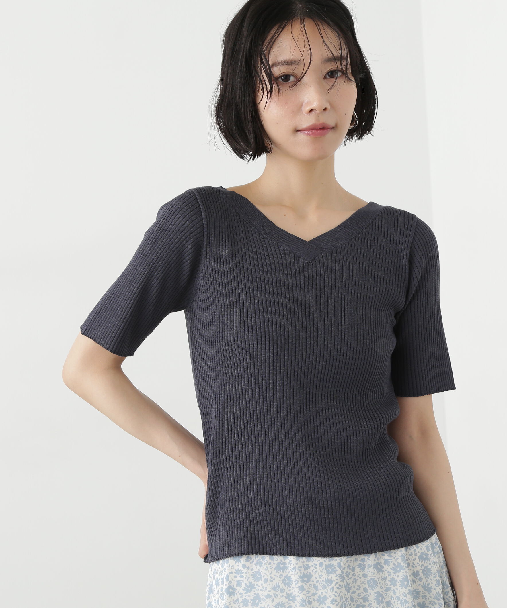  「前後2way半袖ニット」|ニット・セーター|