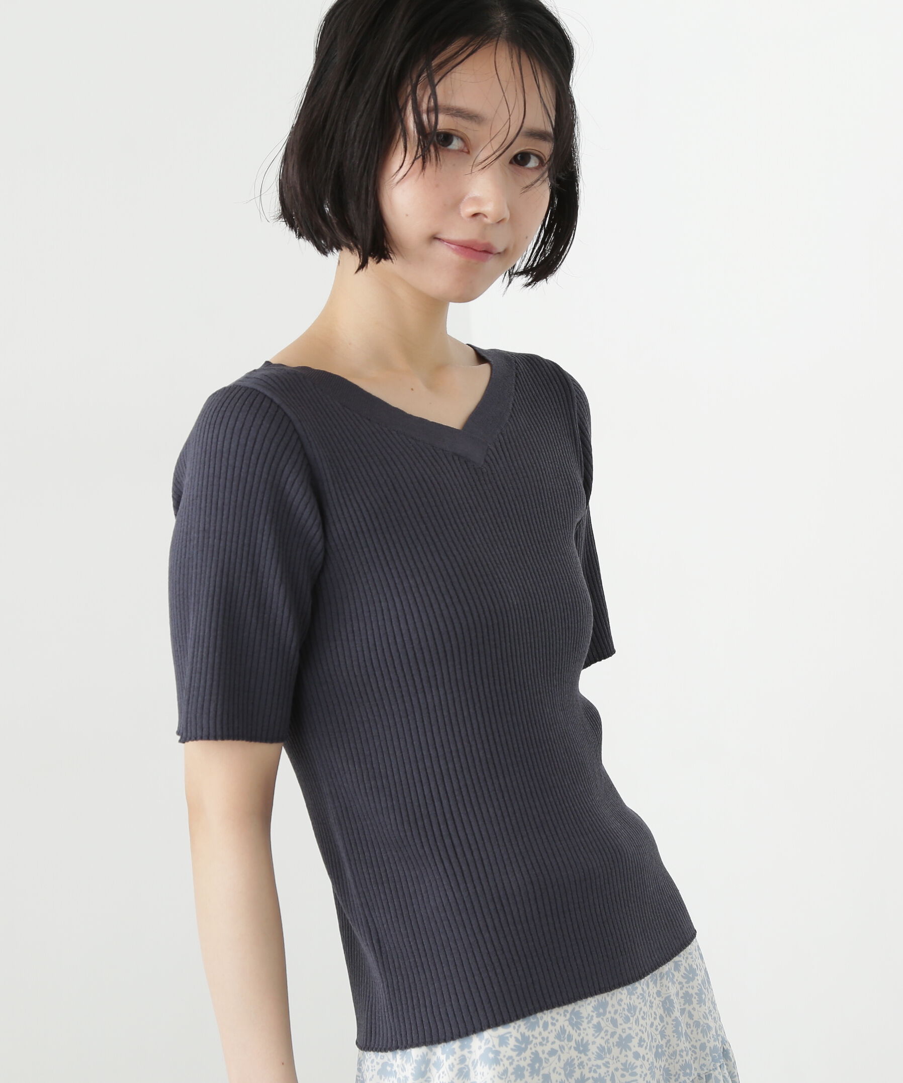  「前後2way半袖ニット」|ニット・セーター|