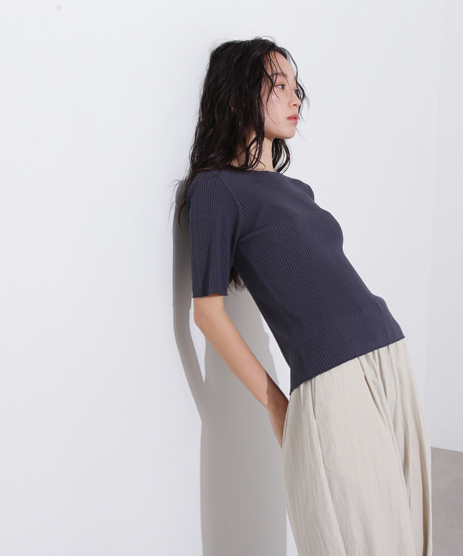  「前後2way半袖ニット」|ニット・セーター|