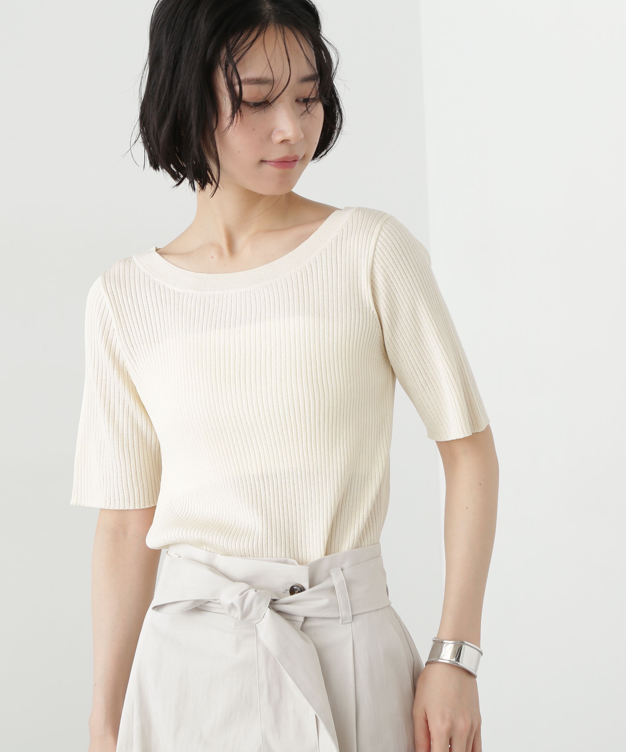  「前後2way半袖ニット」|ニット・セーター|