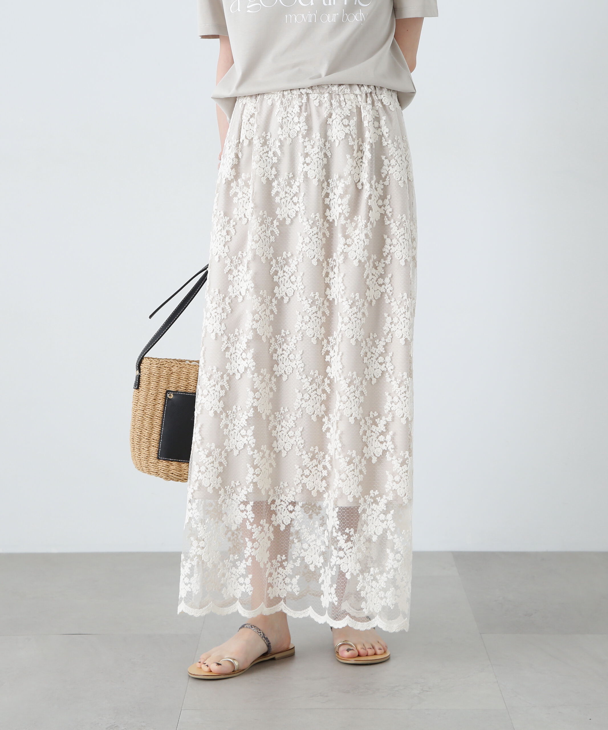  「レースAラインスカート」|スカート|