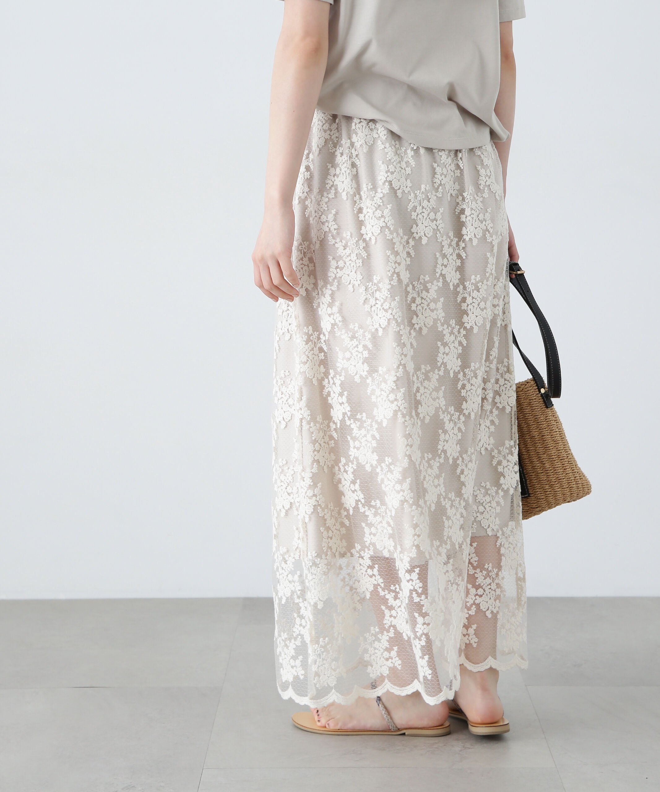  「レースAラインスカート」|スカート|