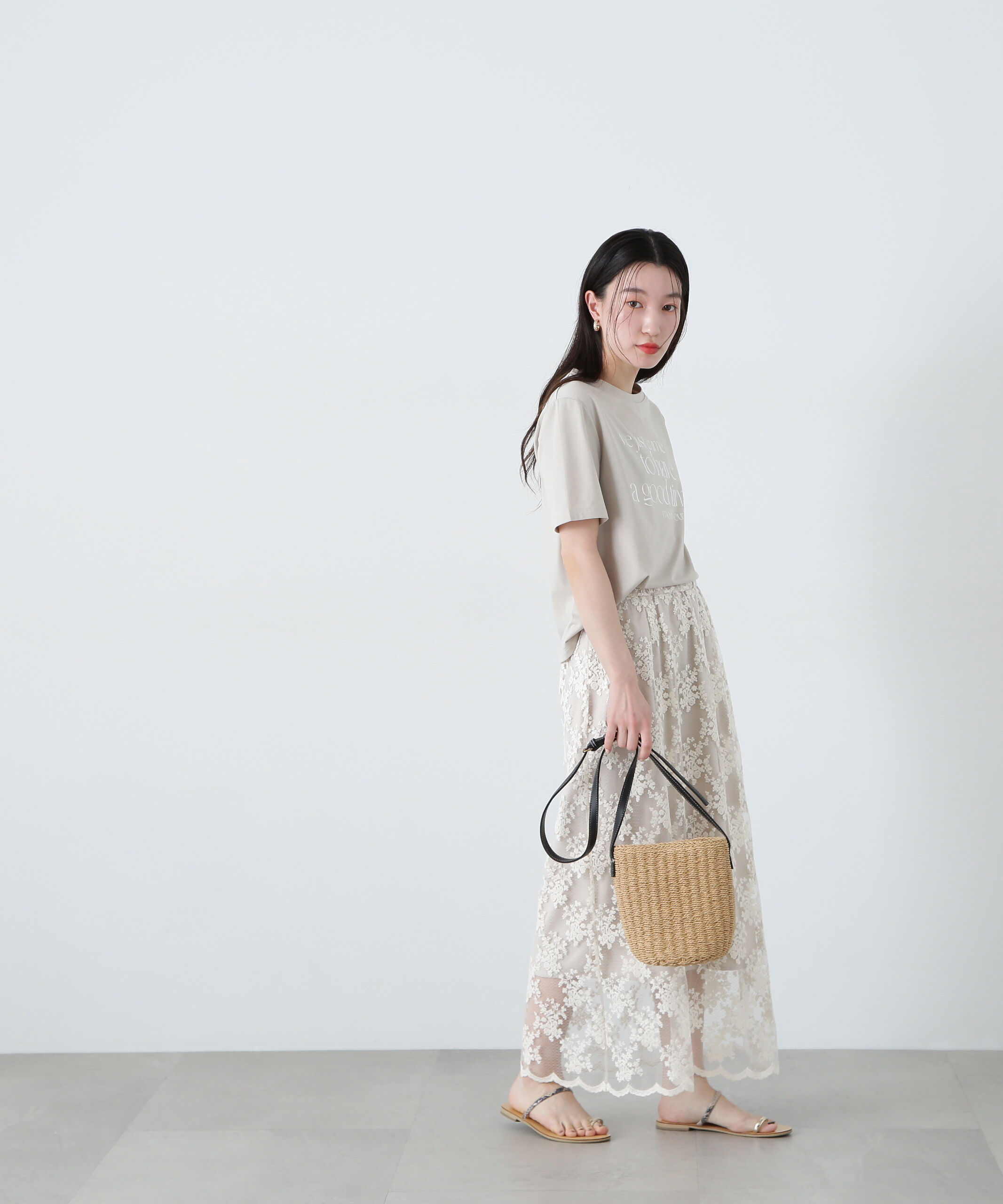 「レースAラインスカート」|スカート|