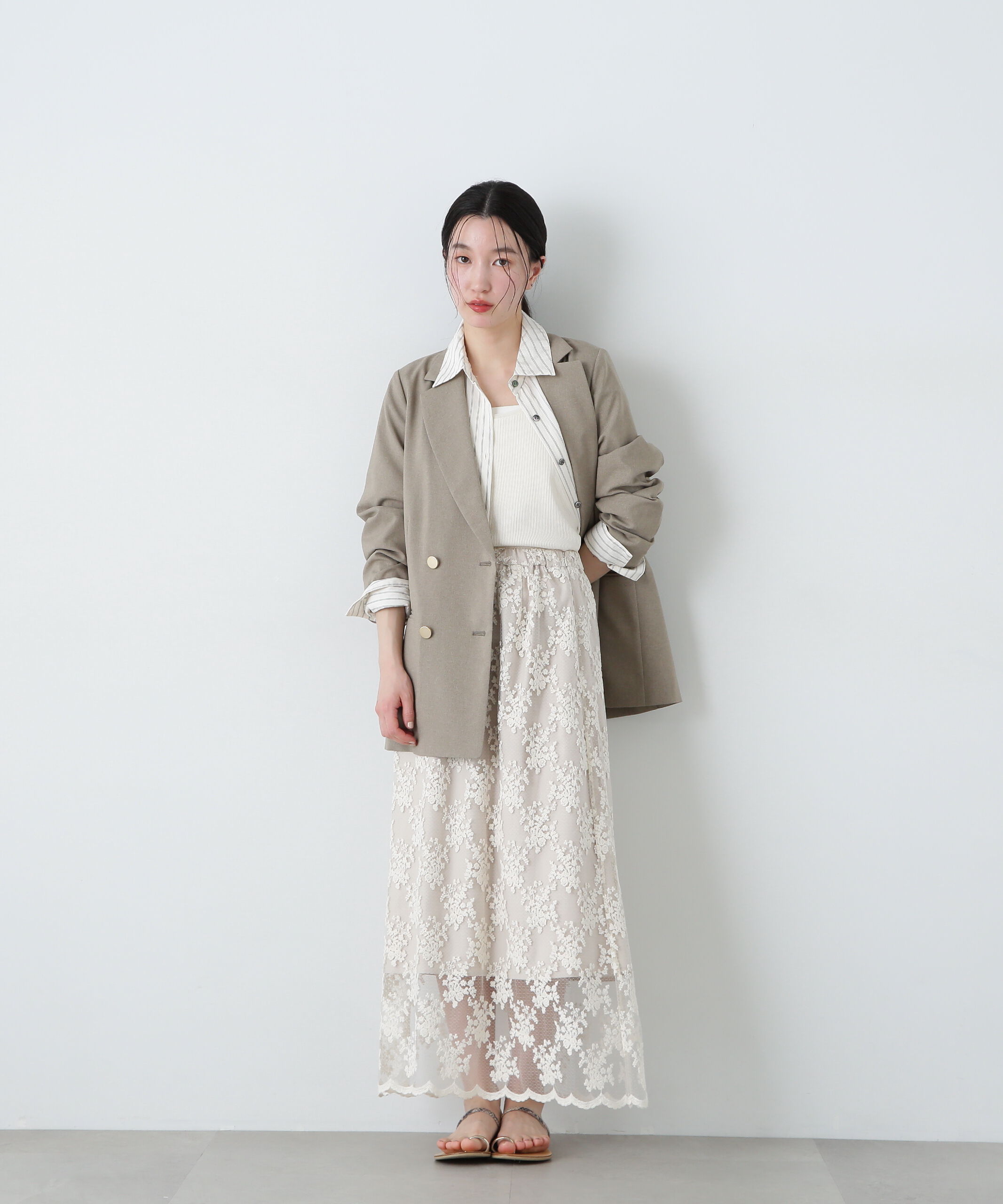  「レースAラインスカート」|スカート|