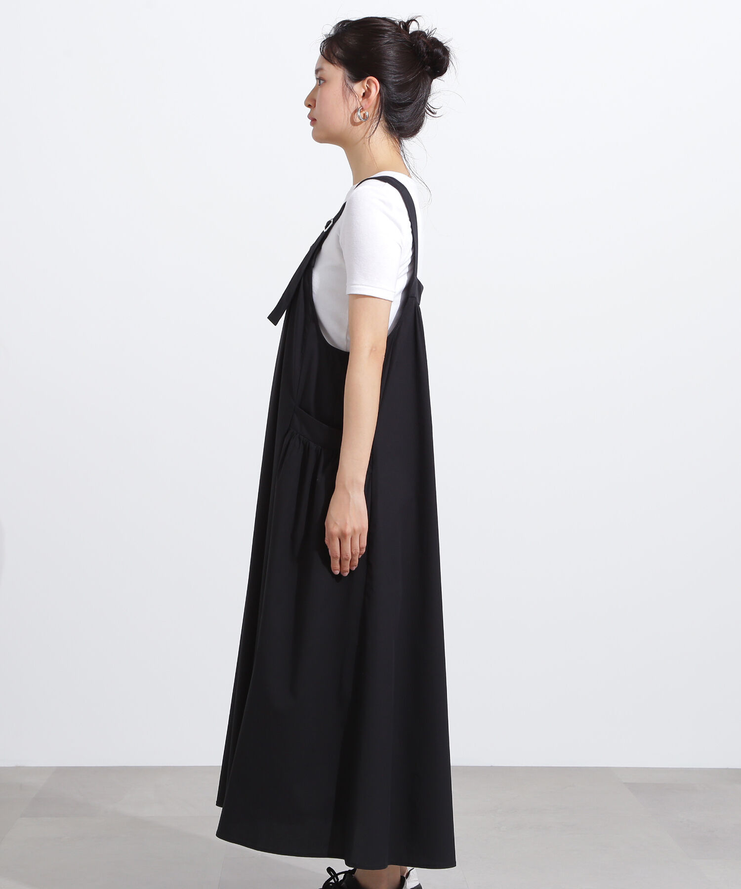  「ワイドストラップジャンパースカート」|ワンピース|
